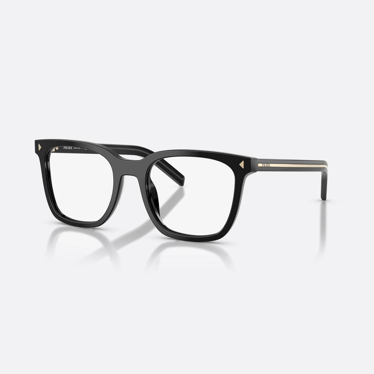 Rame ochelari de vedere Prada PR B11V 16K1O1, pillow negru, pentru femei, punte simplă, literele brandului pe brațe, ramă completă