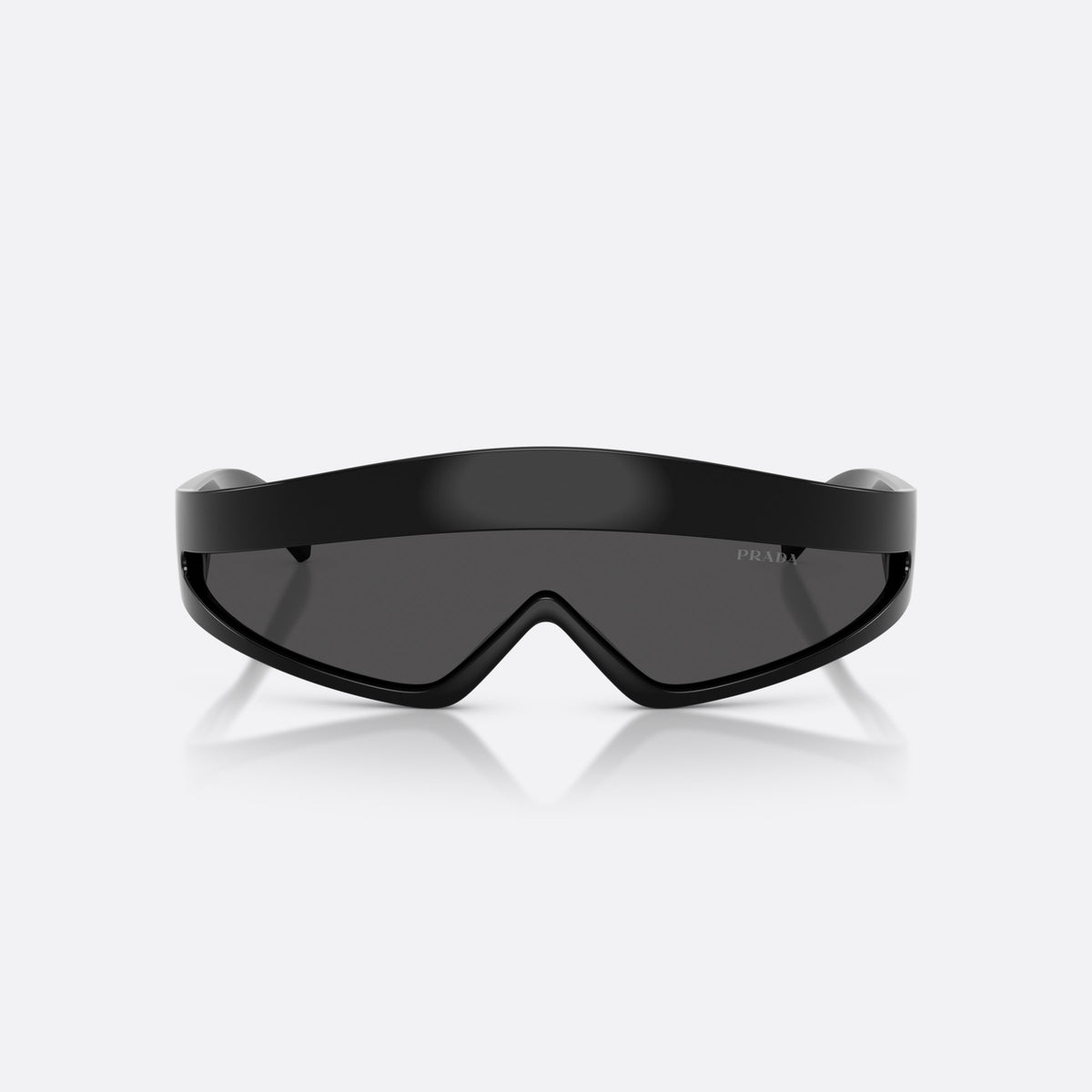 Prada PR B20S 1AB08Z sunglasses, black cat eye frame for women, integrated bridge with no visible pads, front view