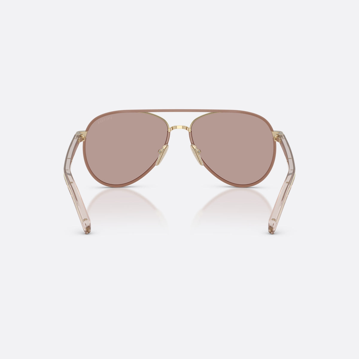Ochelari de soare Prada PR B57S 24E20I, pilot auriu, pentru femei, punte dublă cu partea superioară metalică, ramă completă, vedere din spate