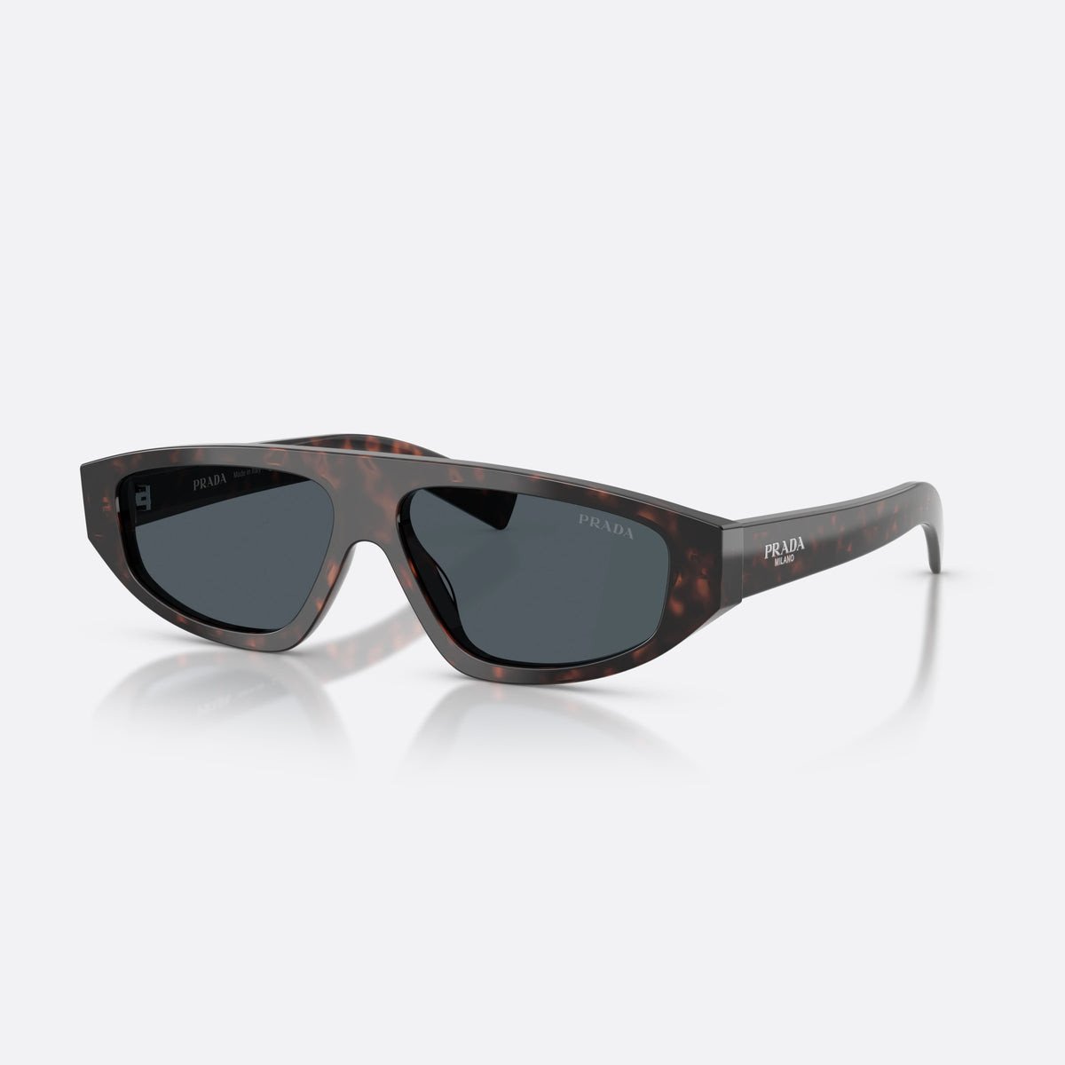Ochelari de soare Prada PR C02S 17N70B, neregulat havana, pentru bărbați, punte simplă, integrată în față, ramă completă