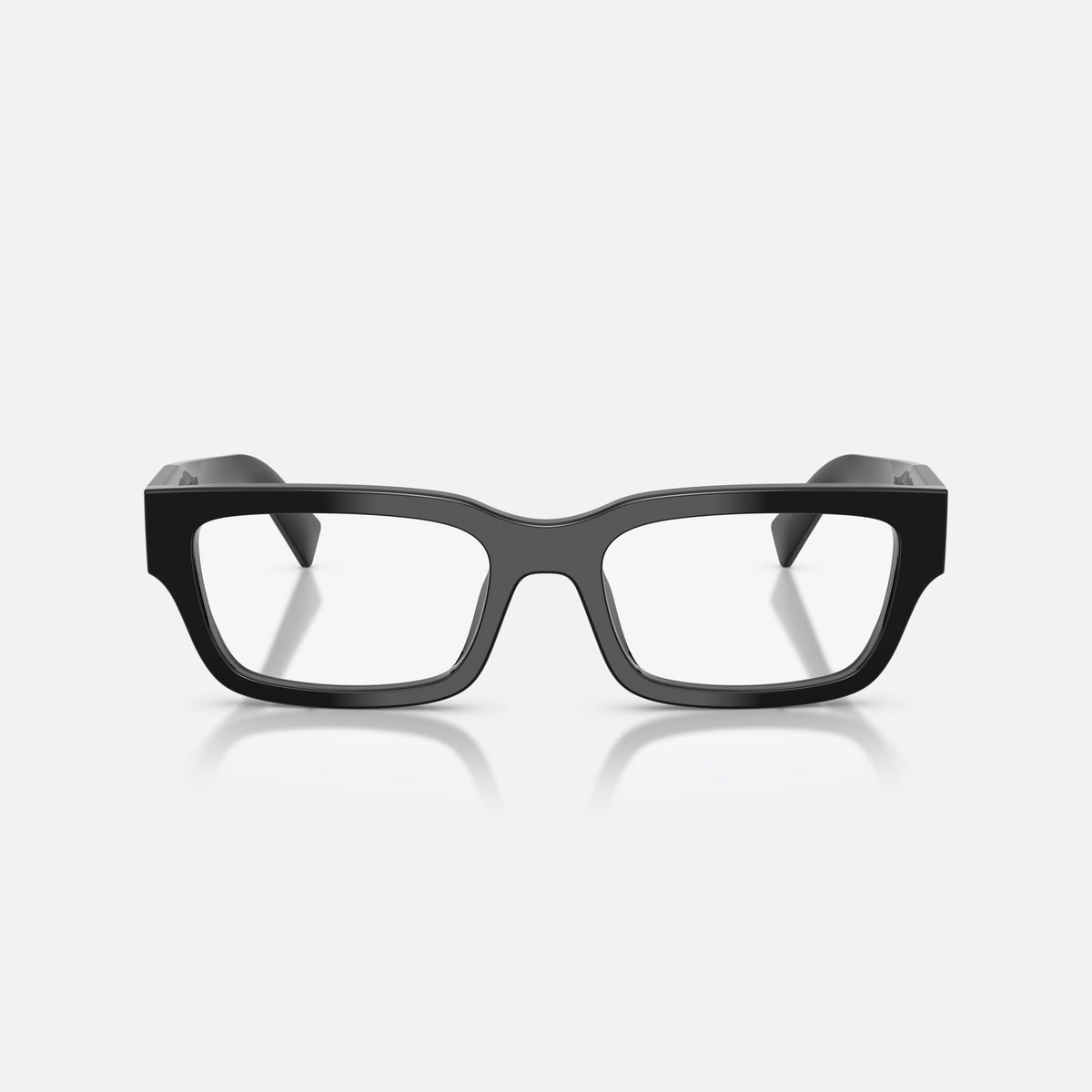 Rame ochelari de vedere Prada PR C02V 16K1O1, pillow negru, pentru bărbați, punte simplă integrată, literele brandului pe brațe, vedere din față