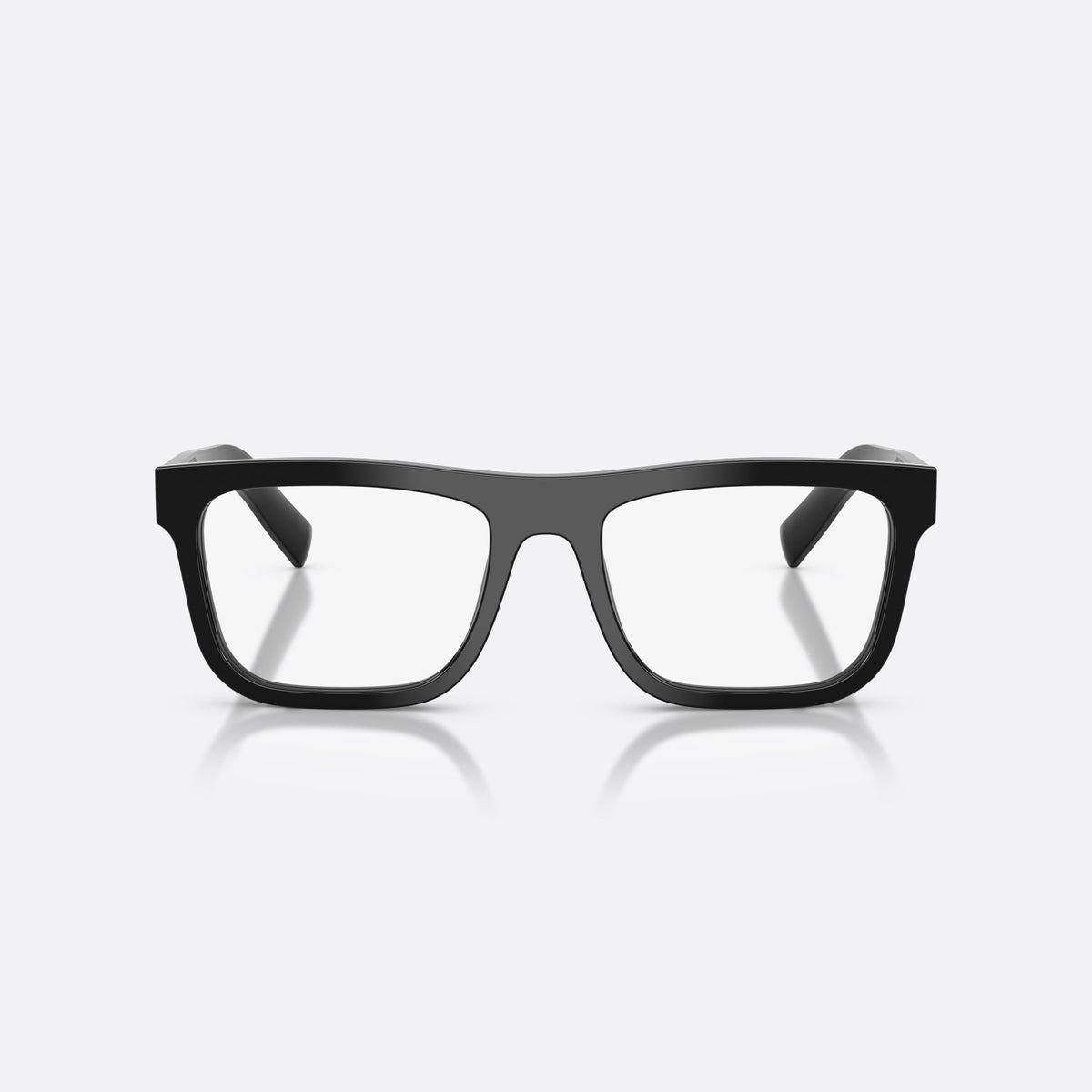 Rame ochelari de vedere Prada PR C03V 16K1O1, pillow negru, pentru bărbați, punte keyhole, literele brandului pe brațe, vedere din față
