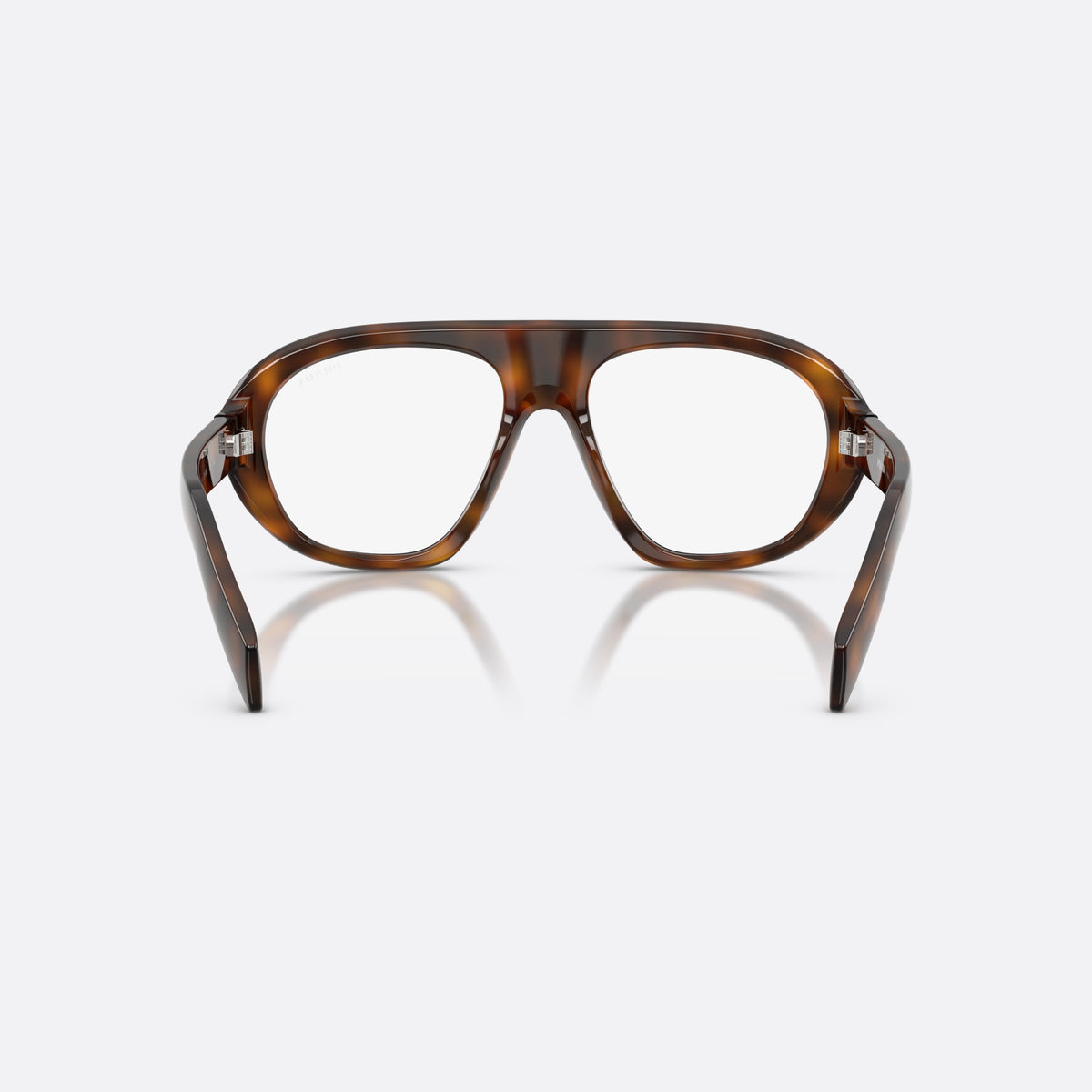 Prada PR C05S 20D08N sunglasses, havana irregular frame for women, saddle bridge with thick profile, full-rim frame, back view