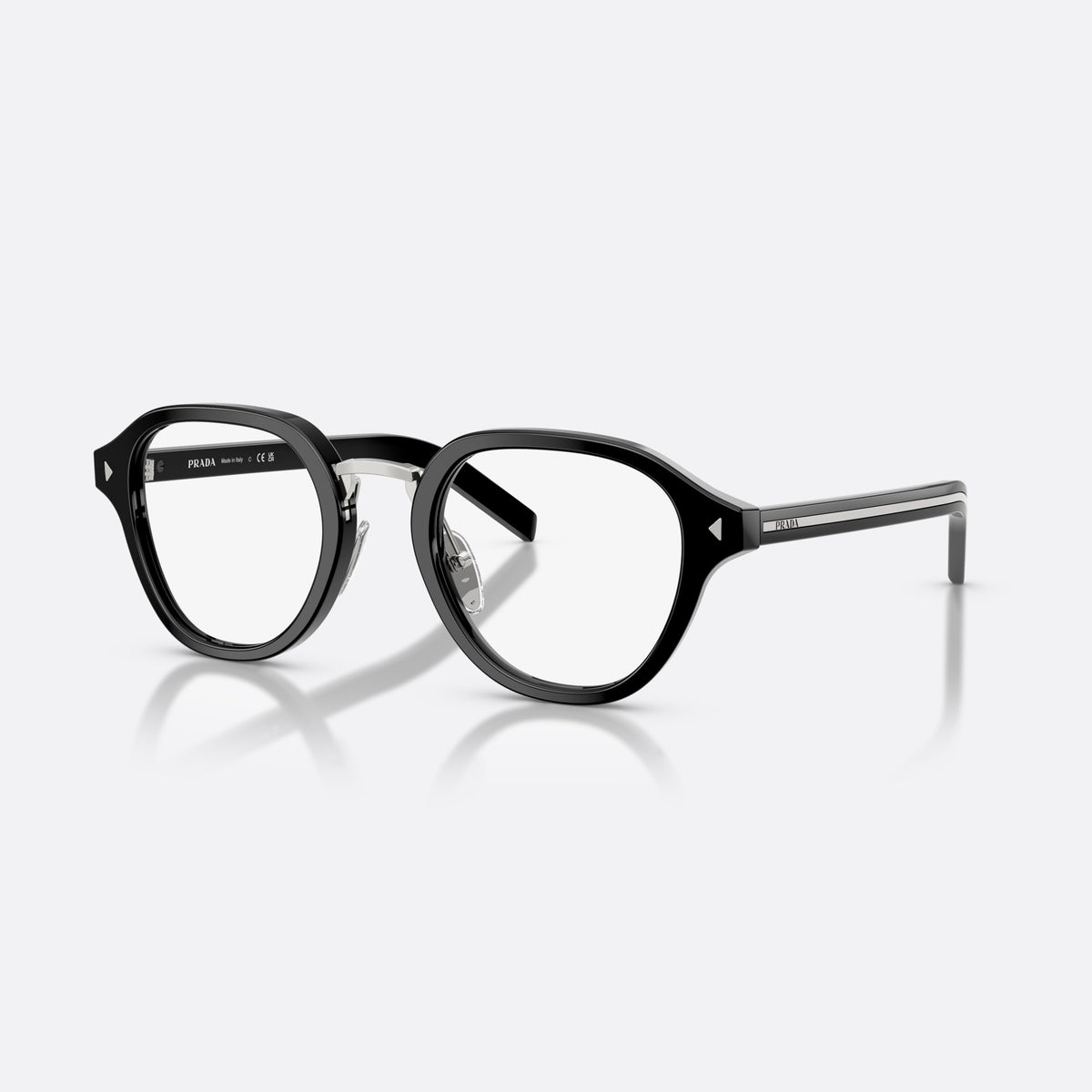 Rame ochelari de vedere Prada PR C05V 16K1O1, phantos negru, pentru bărbați, literele brandului pe brațe, ramă completă
