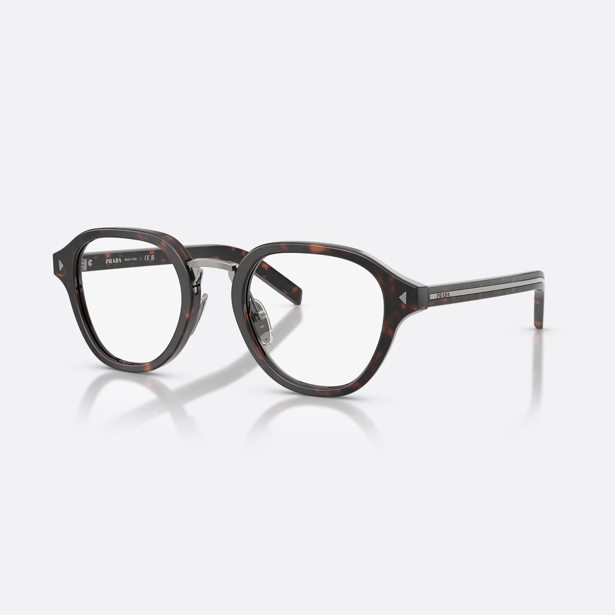 Rame ochelari de vedere Prada PR C05V 17N1O1, phantos havana, pentru bărbați, literele brandului pe brațe, brațe conice cu placă