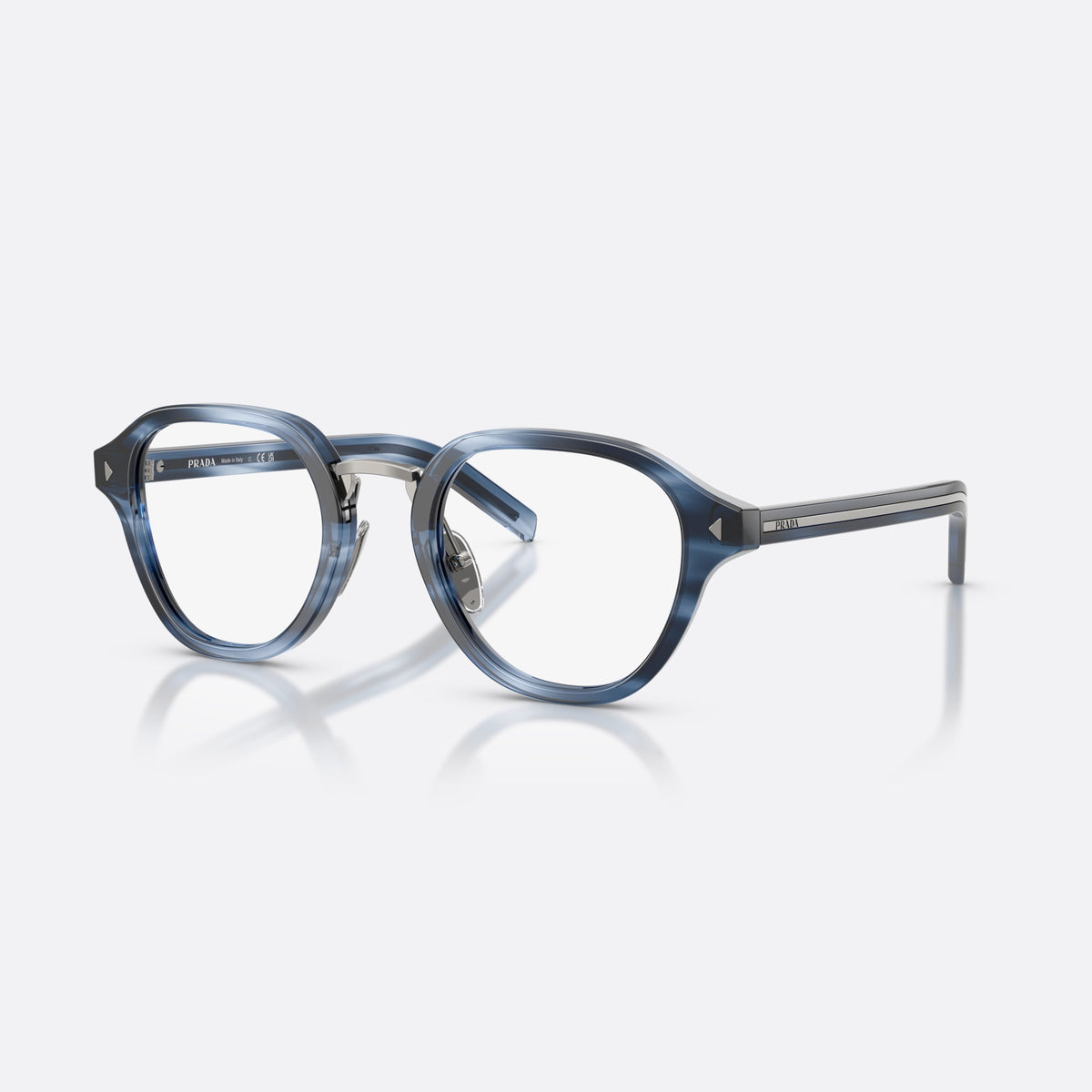Rame ochelari de vedere Prada PR C05V 26F1O1, phantos albastru, pentru bărbați, literele brandului pe brațe, ramă completă din acetat