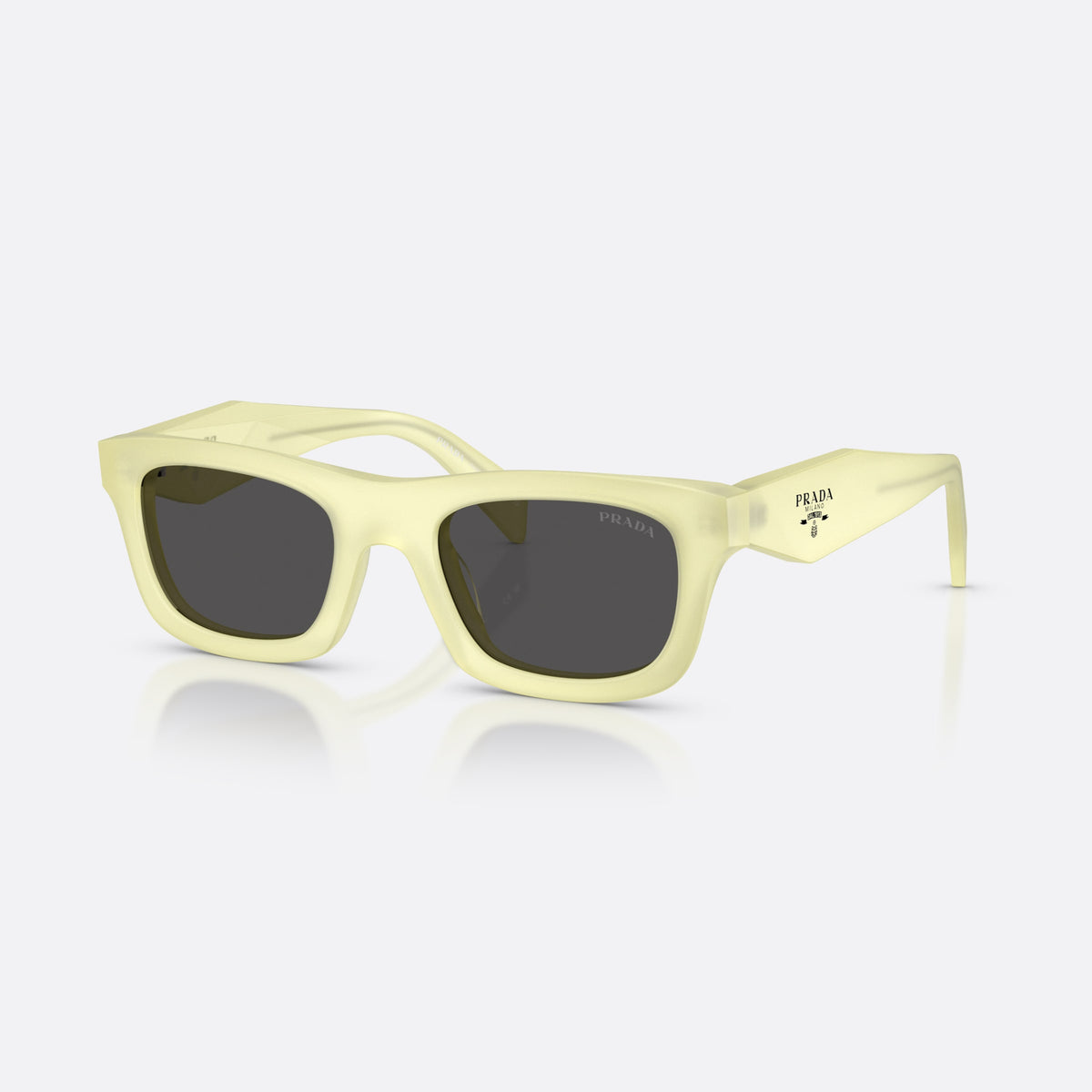Ochelari de soare Prada PR C06S 21G08Z, pillow galben, pentru femei, punte simplă, literele brandului pe brațe, ramă completă
