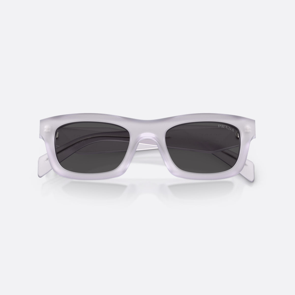 Ochelari de soare Prada PR C06S 22G08Z, pillow transparent, pentru femei, punte simplă, litere ale brandului pe braț, cu brațele pliate