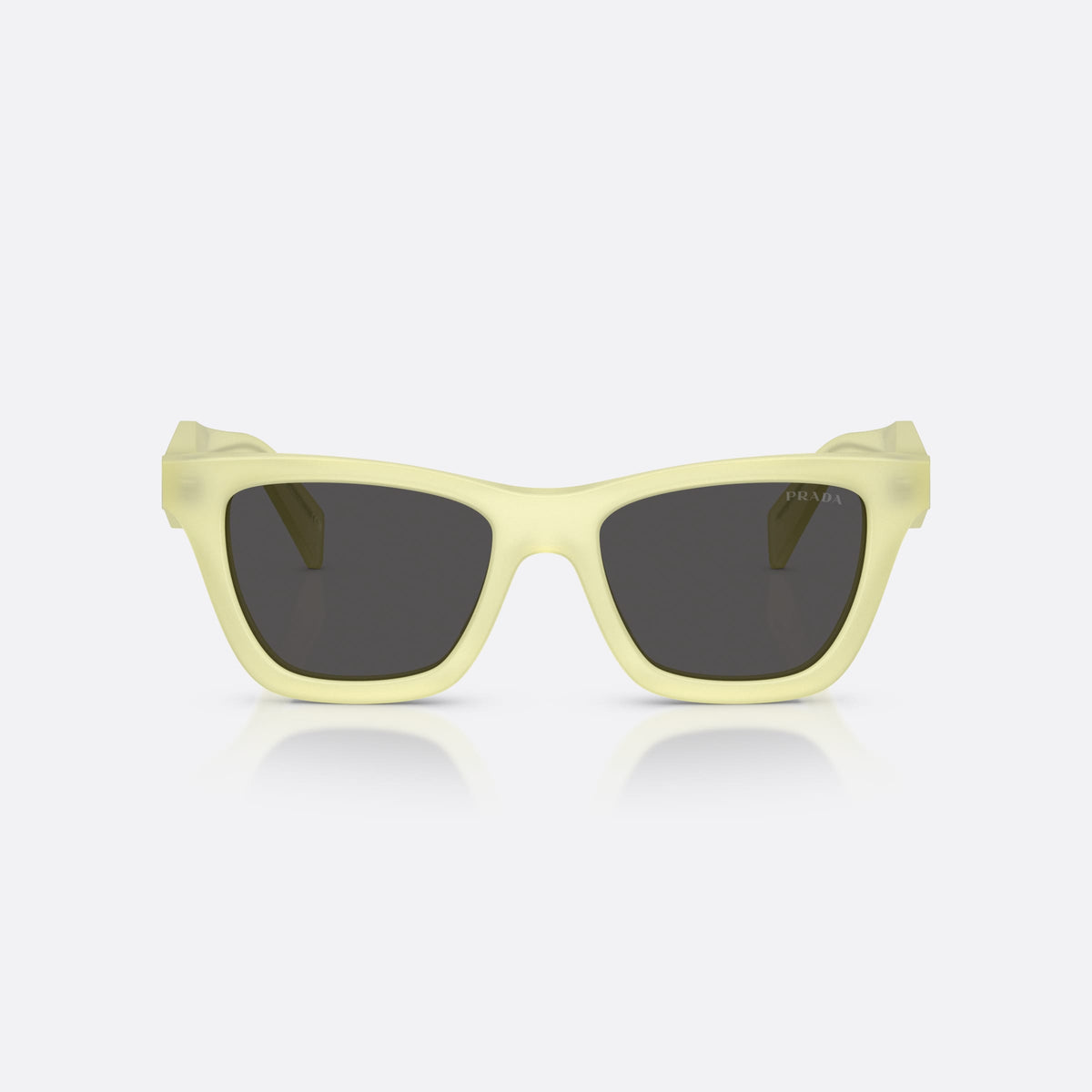Ochelari de soare Prada PR C07S 21G08Z, fluture galben, pentru femei, punte simplă, literele brandului pe brațe, ramă completă, vedere din față