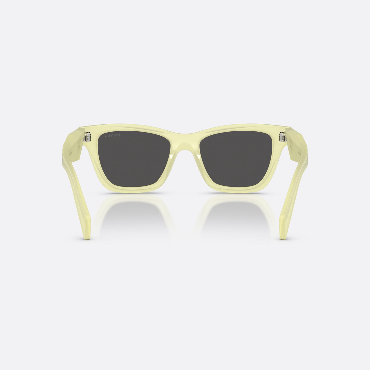 Ochelari de soare Prada PR C07S 21G08Z, fluture galben, pentru femei, punte simplă, literele brandului pe brațe, ramă completă, vedere din spate