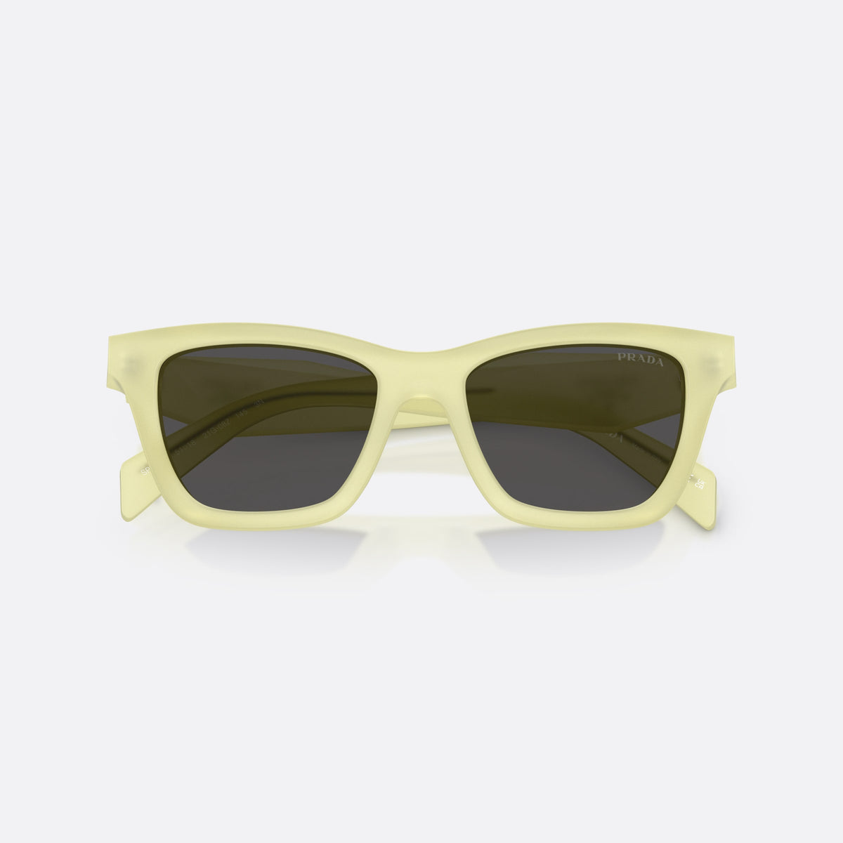 Ochelari de soare Prada PR C07S 21G08Z, fluture galben, pentru femei, punte simplă, literele brandului pe brațe, ramă completă, cu brațele pliate