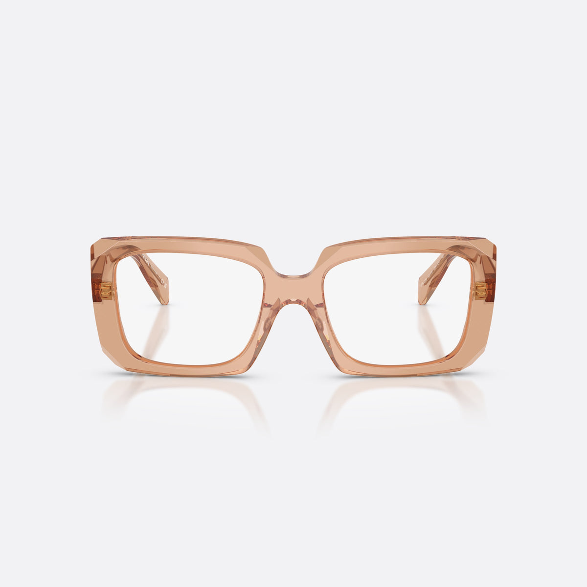 Rame ochelari de vedere Prada PR C09V 20H1O1, pillow maro, pentru femei, punte keyhole, logo-ul brandului pe braț, ramă completă, vedere din față