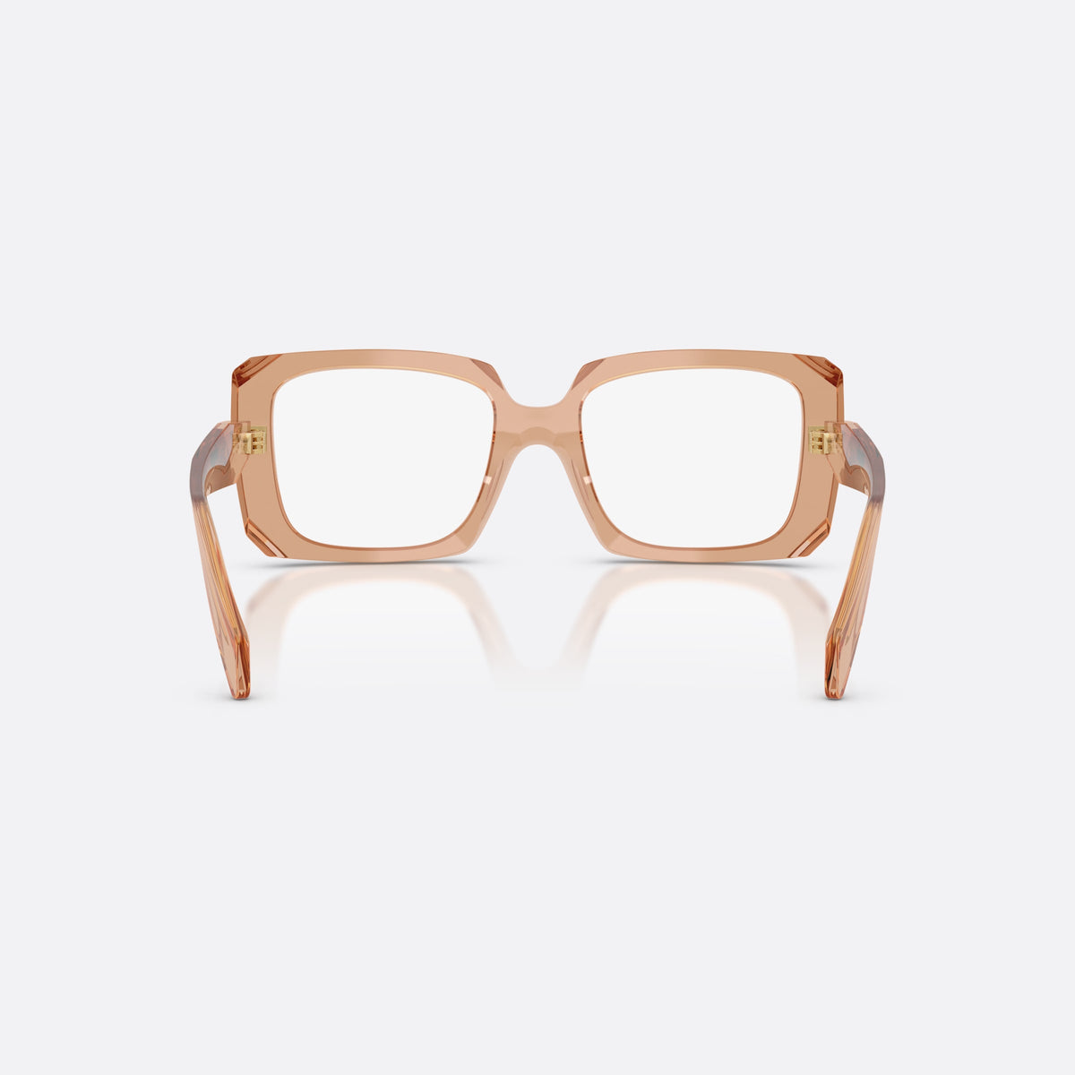 Rame ochelari de vedere Prada PR C09V 20H1O1, pillow maro, pentru femei, punte keyhole, logo-ul brandului pe braț, ramă completă, vedere din spate