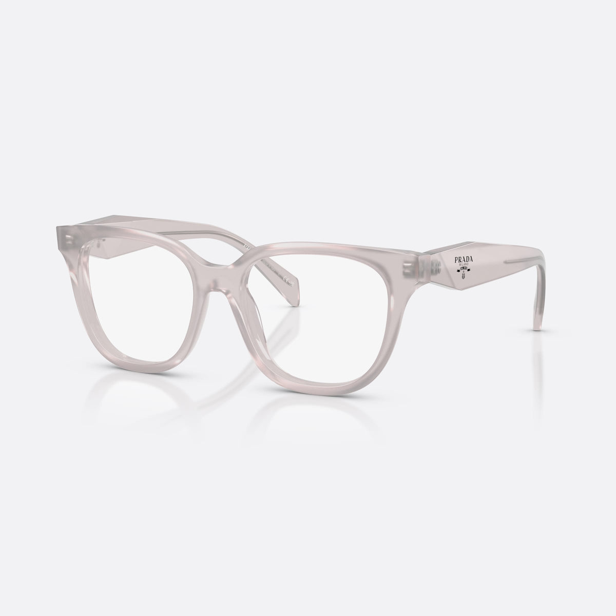 Rame ochelari de vedere Prada PR C11V 29G1O1, fluture maro, pentru femei, punte simplă integrată, placă cu logoul brandului pe braț