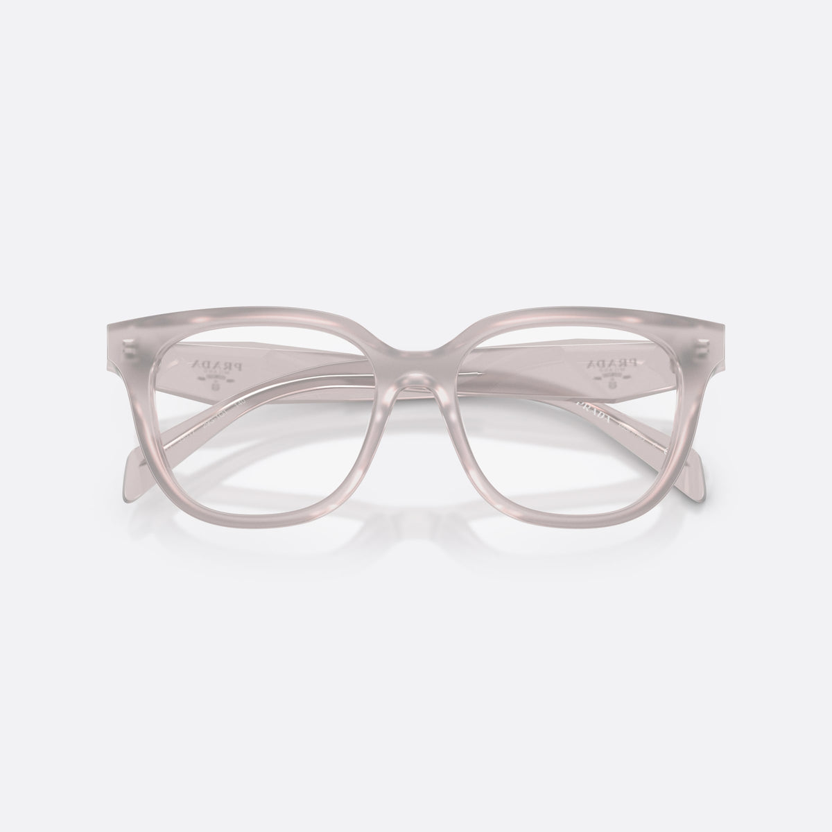Rame ochelari de vedere Prada PR C11V 29G1O1, fluture maro, pentru femei, punte simplă integrată, placă cu logoul brandului pe braț, cu brațele pliate