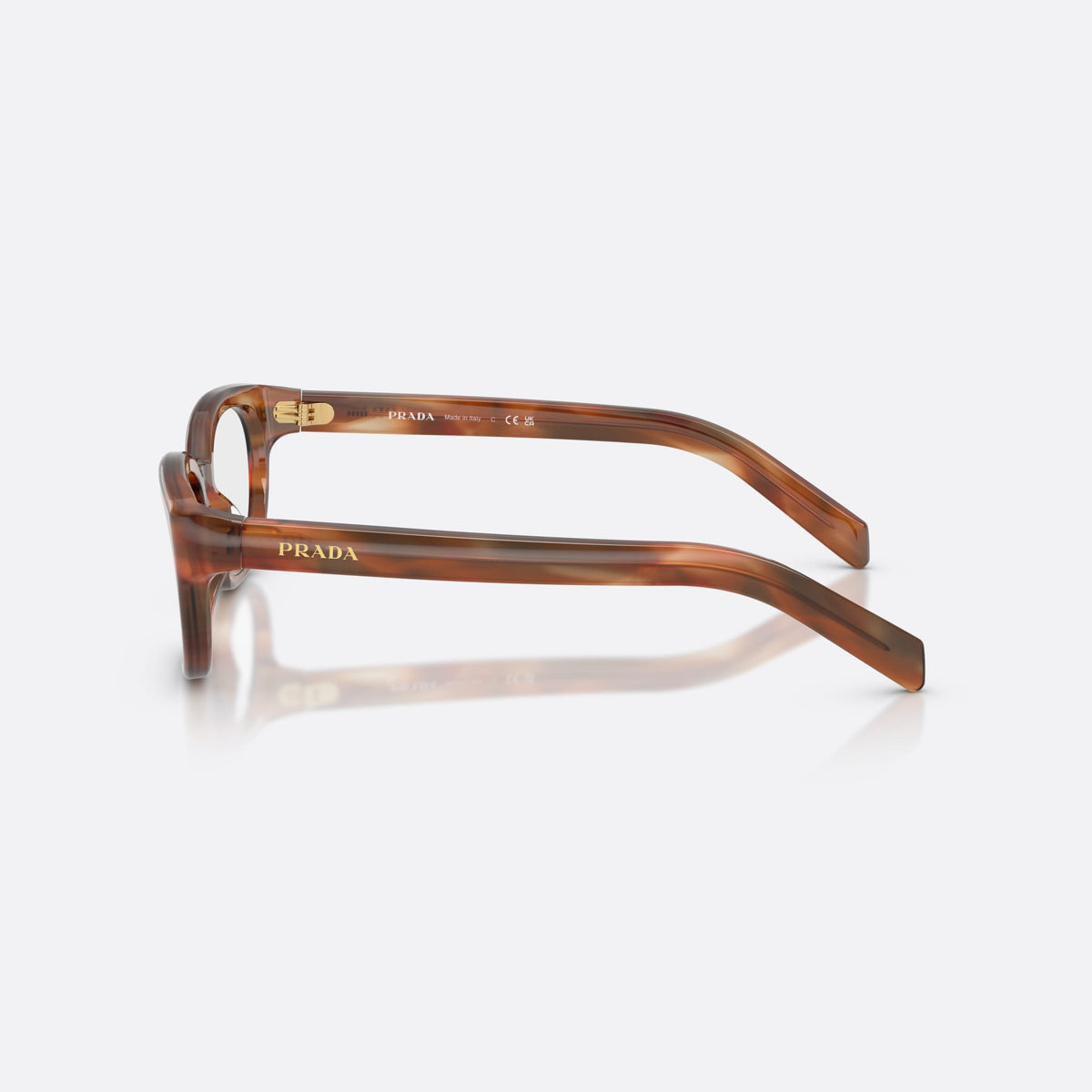 Rame ochelari de vedere Prada PR D03VU 24G1O1, phantos maro, pentru femei, punte simplă, integrată în ramă, ramă completă, vedere laterală