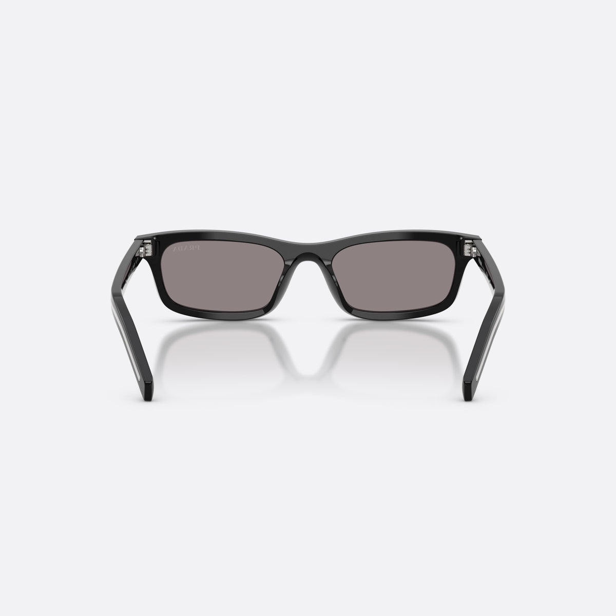 Ochelari de soare Prada PR D05S 16K03D, pillow negru, pentru femei, punte simplă, litere ale brandului pe brațe, ramă completă, vedere din spate