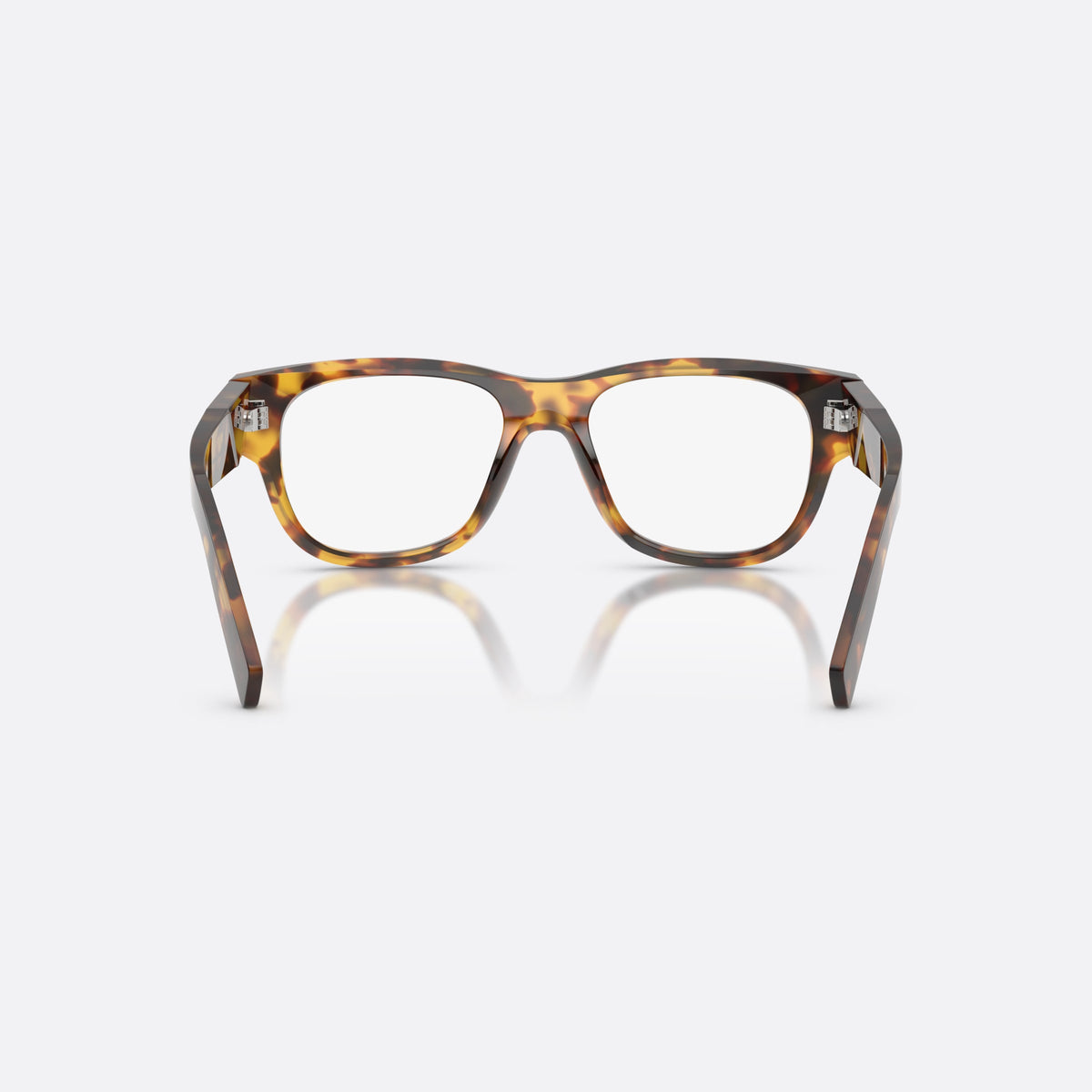 Rame ochelari de vedere Prada PR D08VU 14L1O1, patrati havana, pentru bărbați, punte simplă tip șa, literele brandului pe brațe, vedere din spate