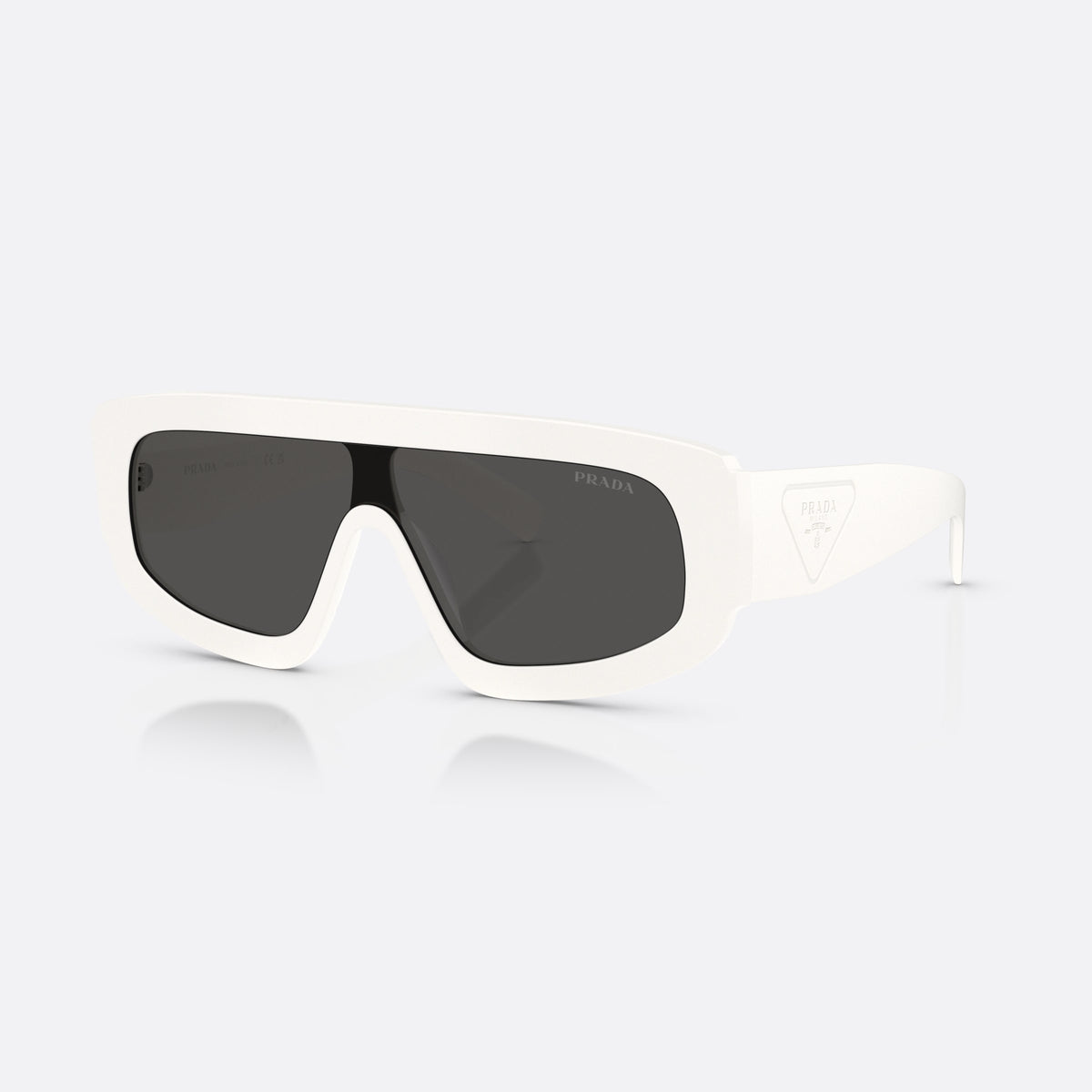 Ochelari de soare Prada PR D10S 17K08Z, neregulat alb, pentru bărbați, punte integrată, simplă, logo al brandului pe braț