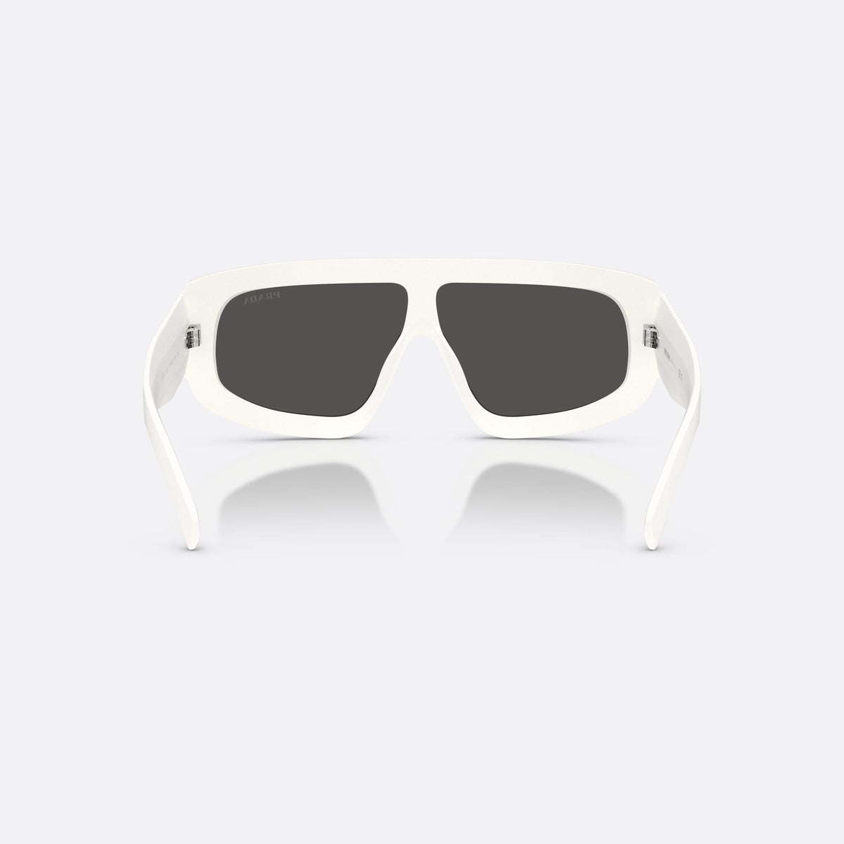 Ochelari de soare Prada PR D10S 17K08Z, neregulat alb, pentru bărbați, punte integrată, simplă, logo al brandului pe braț, vedere din spate