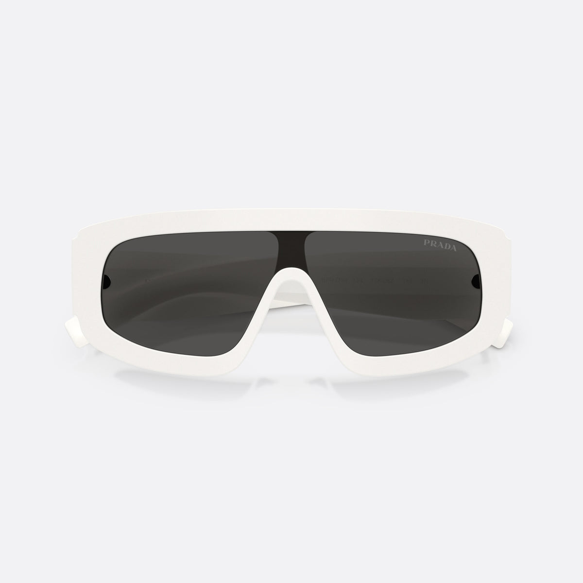 Ochelari de soare Prada PR D10S 17K08Z, neregulat alb, pentru bărbați, punte integrată, simplă, logo al brandului pe braț, cu brațele pliate