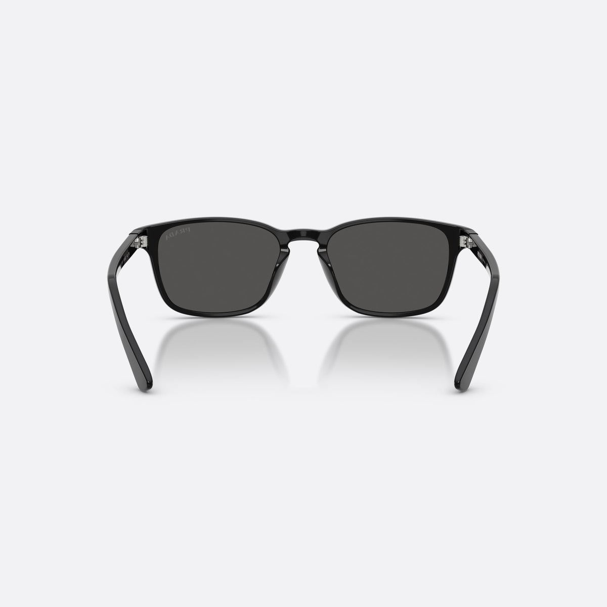 Ochelari de soare Prada PR D13SU 16K08Z, pillow negru, pentru bărbați, literele brandului pe brațe, brațe subțiri, conice, vedere din spate
