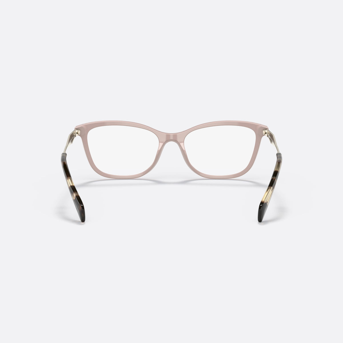 Prada PRADA PR 02YV 01Y-1O1 eyeglasses, brown cat eye frame for women, plain bridge, integrated into rim, full-rim frame, back view