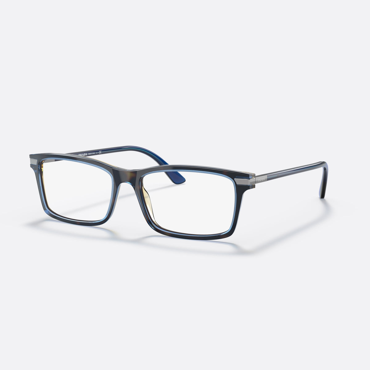 Rame ochelari de vedere Prada PRADA PR 03YV ZXH-1O1 C, geometrica havana, pentru bărbați, punte simplă, literele brandului pe brațe, ramă completă