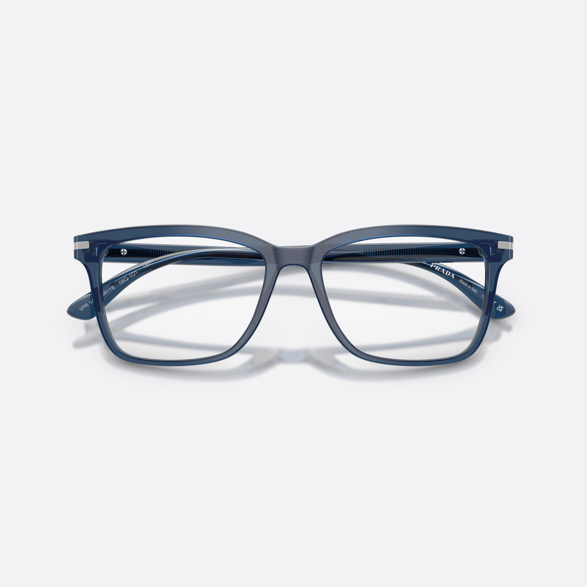 Rame ochelari de vedere Prada PRADA PR 14WV 08Q1O1, geometrica albastru, pentru bărbați, punte simplă, integrată în față, ramă completă, cu brațele pliate