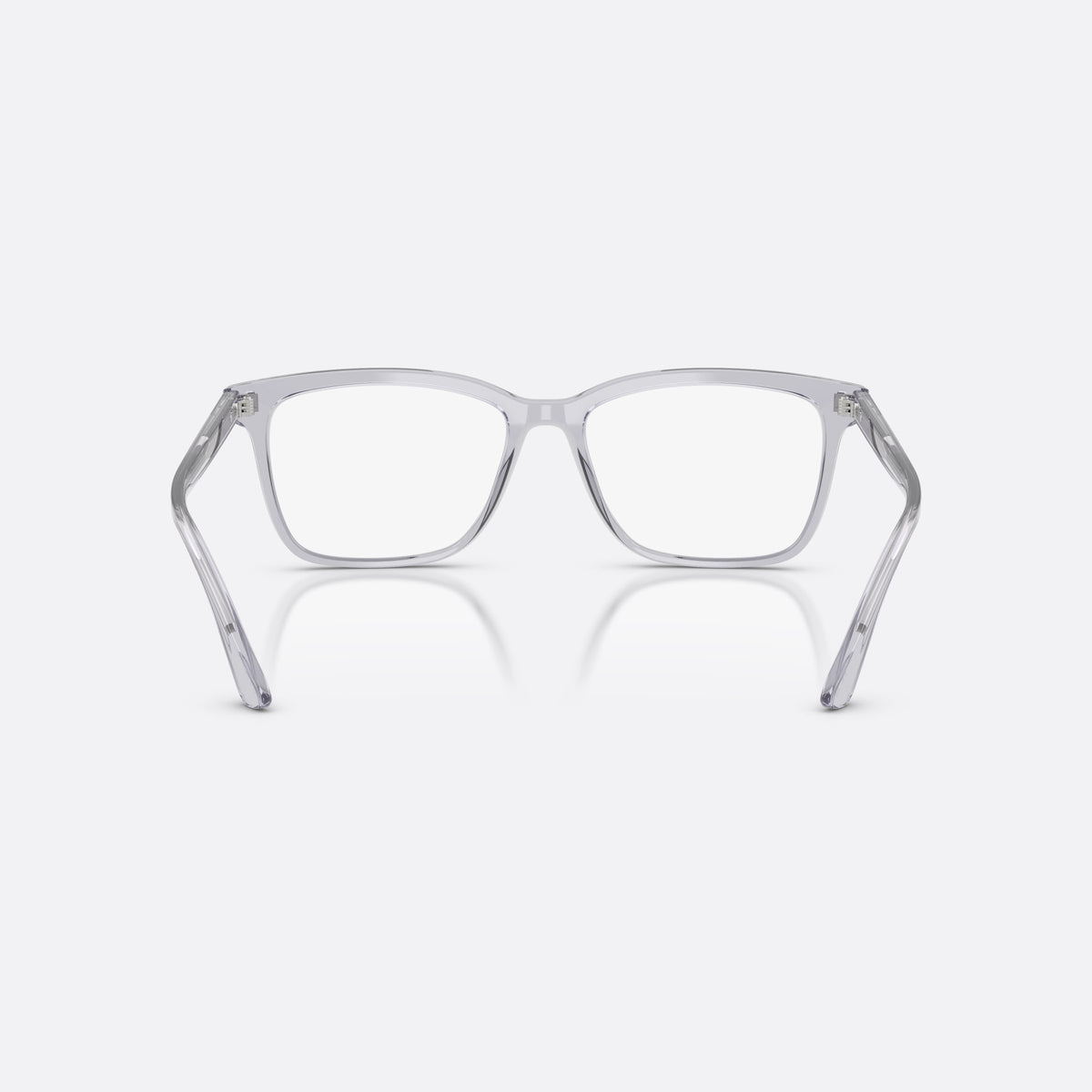 Prada PRADA PR 14WV U43-1O1 eyeglasses, grey geometric frame for men, plain bridge, brand lettering on temples, back view