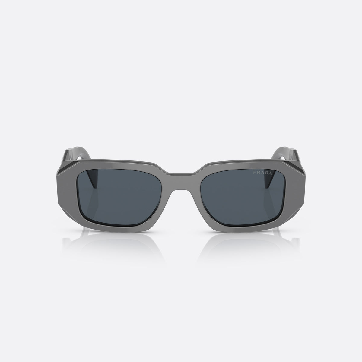Ochelari de soare Prada PRADA PR 17WS 11N-09T, geometrica gri, pentru femei, punte integrată simplă, litere ale brandului pe brațe, vedere din față