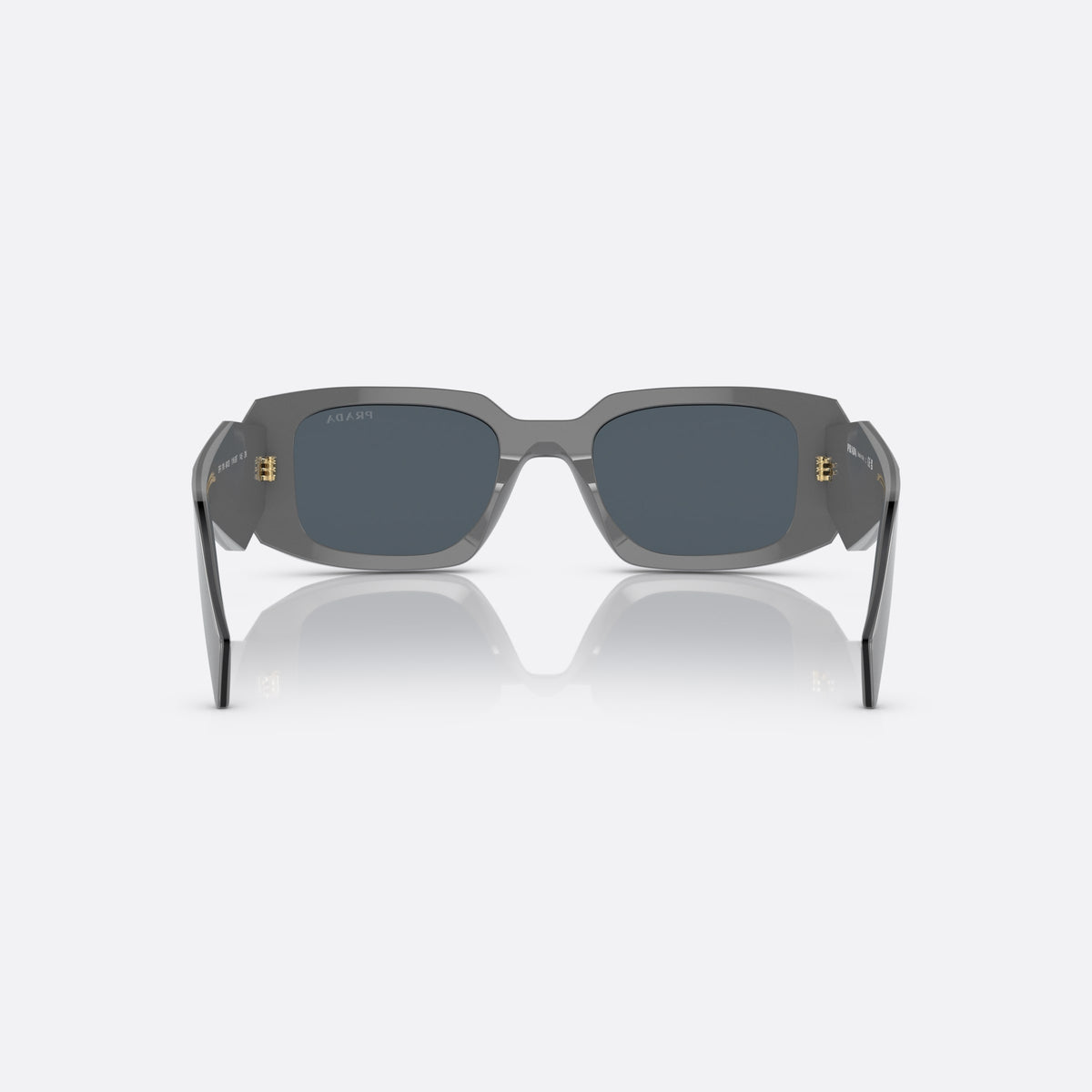 Ochelari de soare Prada PRADA PR 17WS 11N-09T, geometrica gri, pentru femei, punte integrată simplă, litere ale brandului pe brațe, vedere din spate