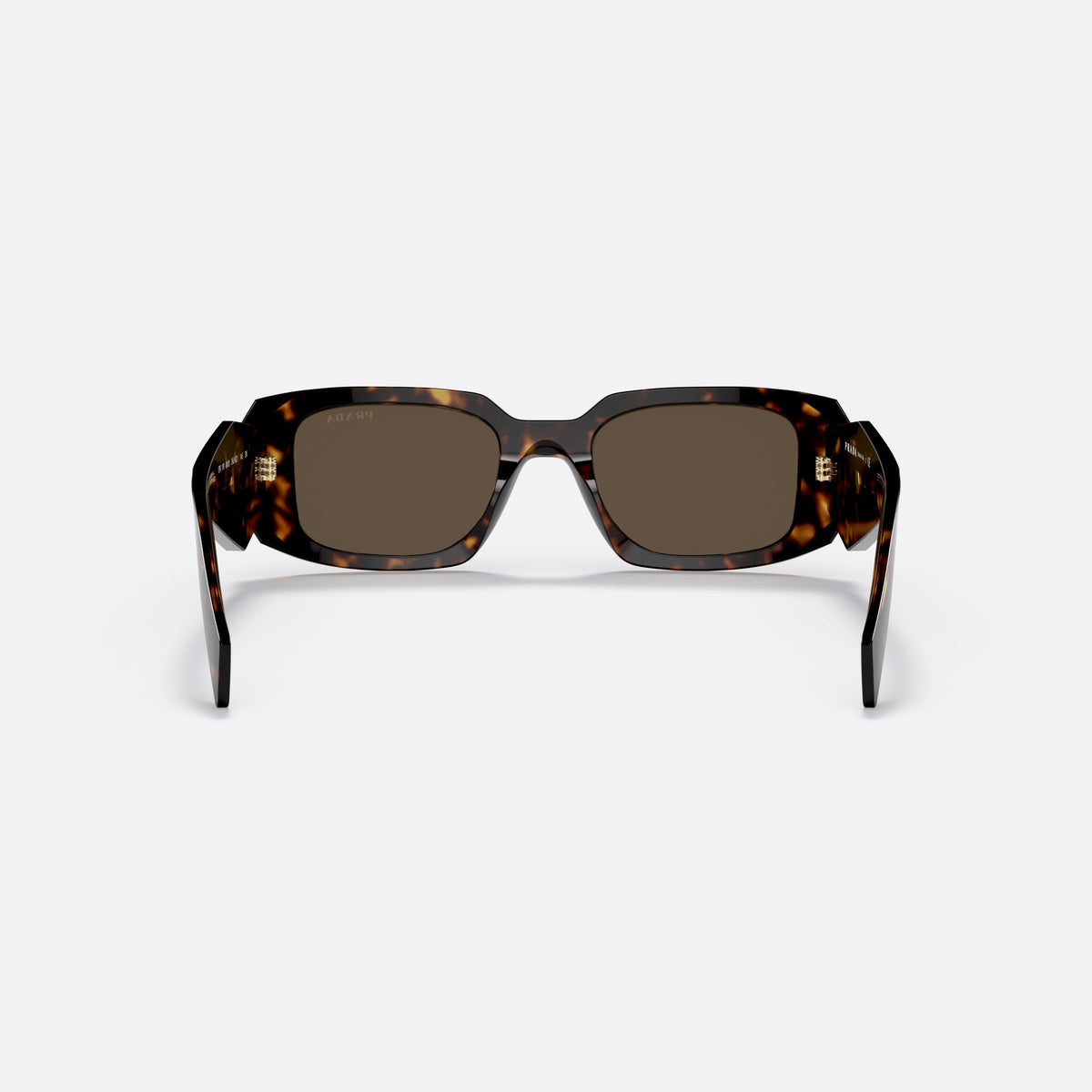 Prada PRADA PR 17WS 2AU-8C1 H sunglasses, havana geometric frame for women, plain bridge, brand lettering on temples, full-rim frame, back view