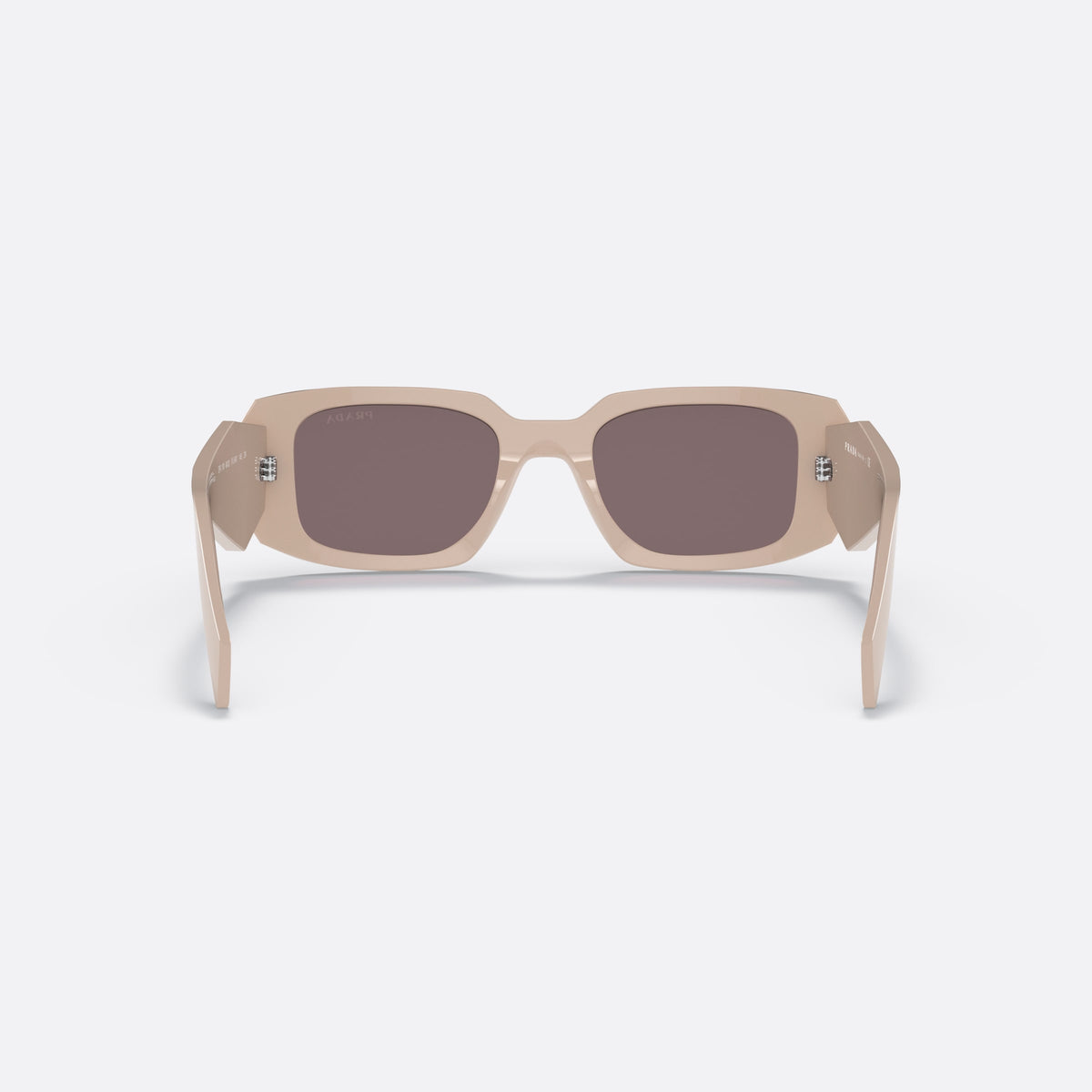 Prada PRADA PR 17WS VYJ-6X1 sunglasses, white geometric frame for women, plain bridge, brand lettering on the temples, full-rim frame, back view