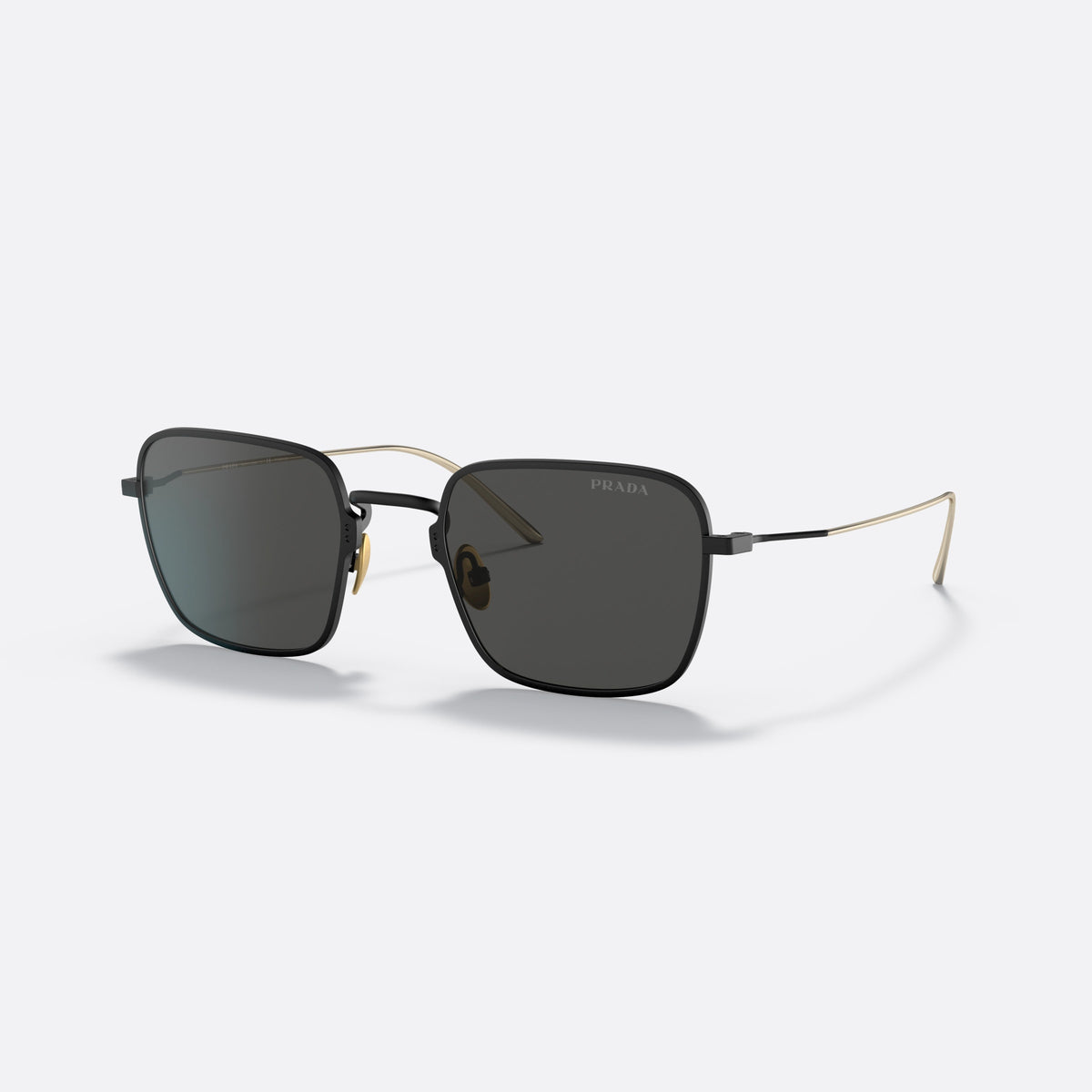 Ochelari de soare Prada PRADA PR 54WS 04Q-5S0, geometrica negru, pentru femei, punte metalică simplă, literele brandului pe lentilă