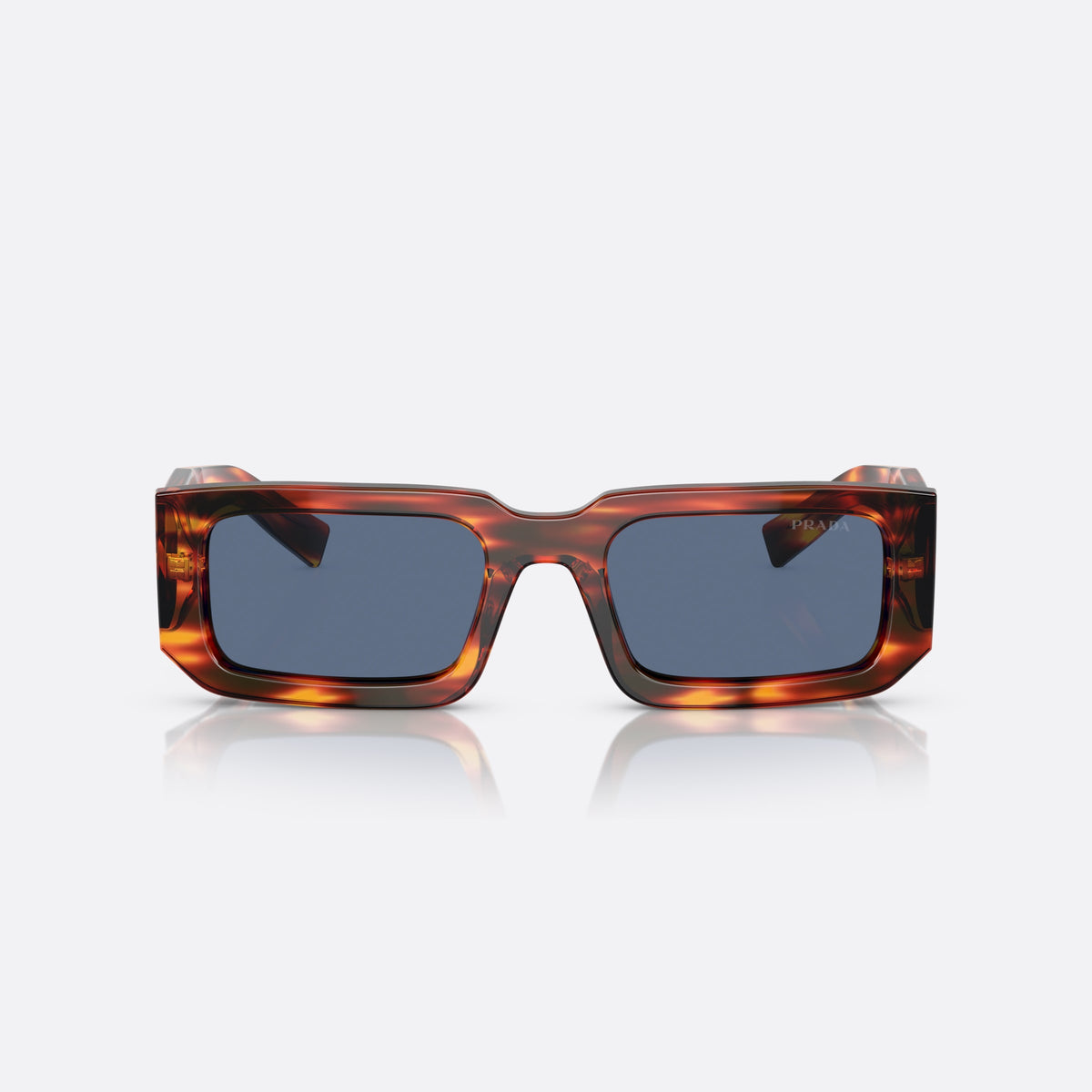 Prada Symbole PR 17R-06A 06YS sunglasses, havana rectangle frame for men, plain double bridge, brand logo on temple, front view