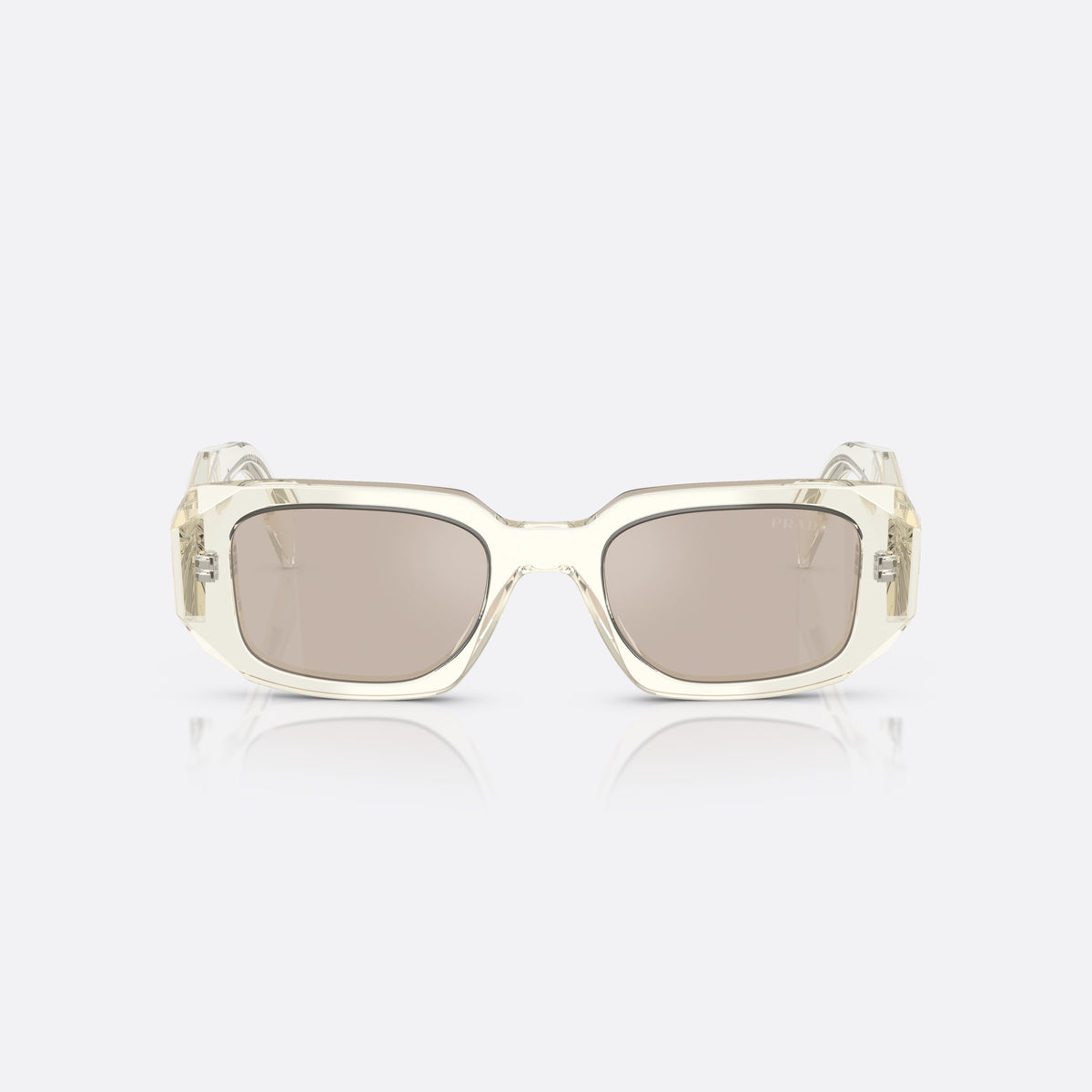 Ochelari de soare Prada Symbole PR 17WS 19X30N, geometrica transparent, pentru femei, punte simplă, literele brandului pe brațe, ramă completă, vedere din față