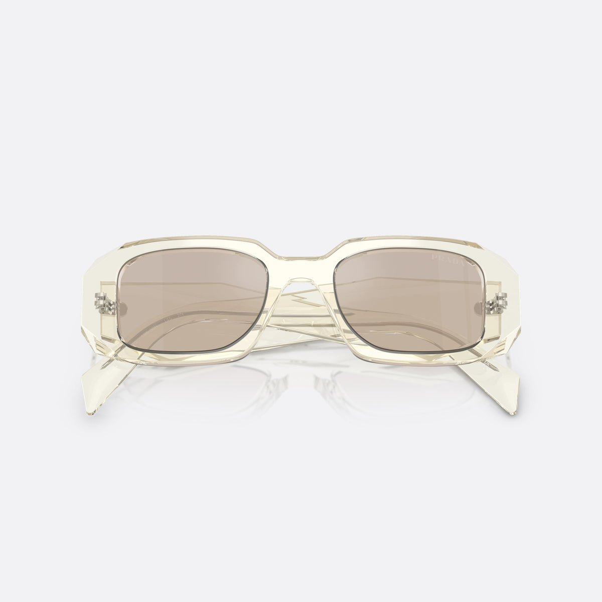 Ochelari de soare Prada Symbole PR 17WS 19X30N, geometrica transparent, pentru femei, punte simplă, literele brandului pe brațe, ramă completă, cu brațele pliate