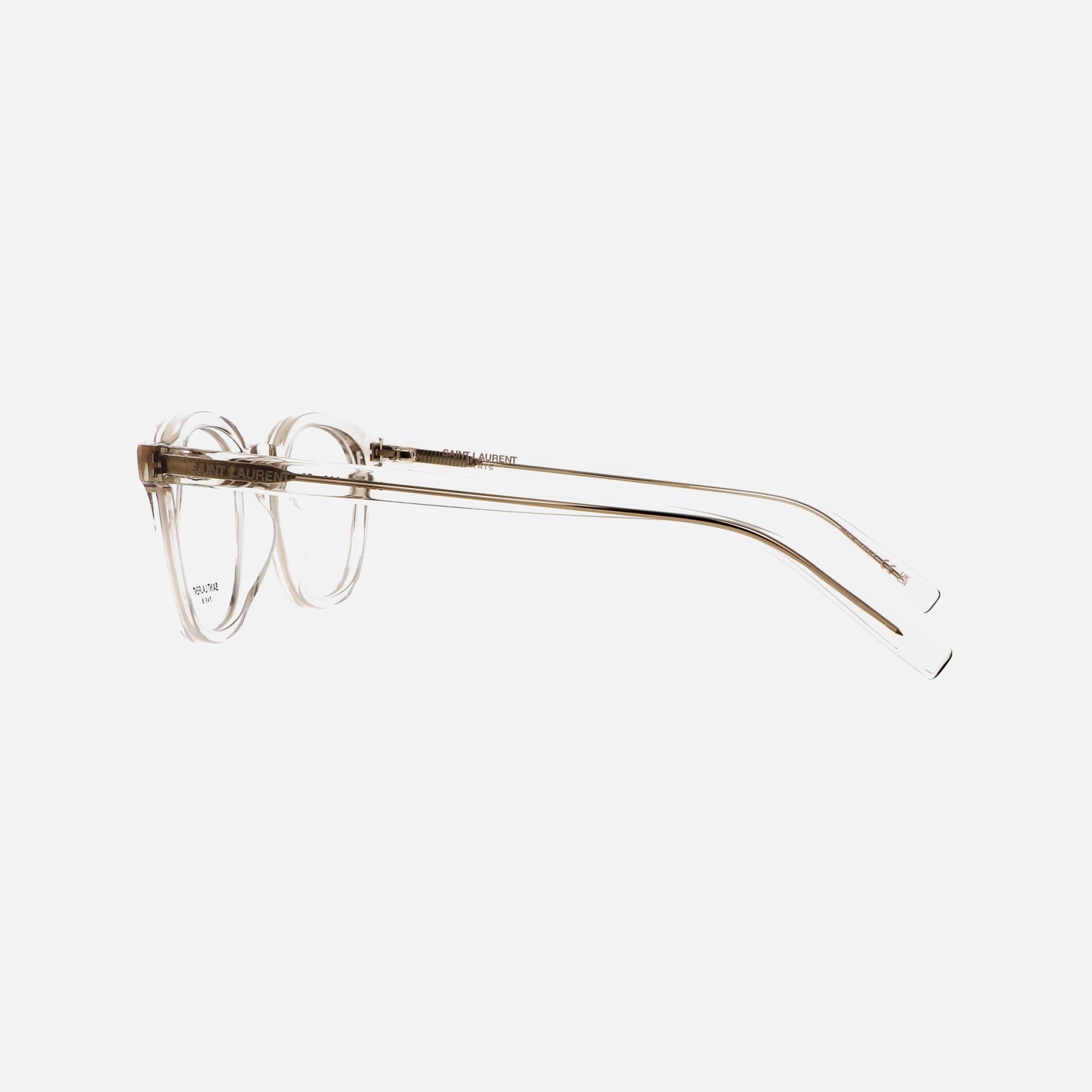 Saint 50mm Laurent Classic Grey Squared Unisex Eyeglasses - Detail View