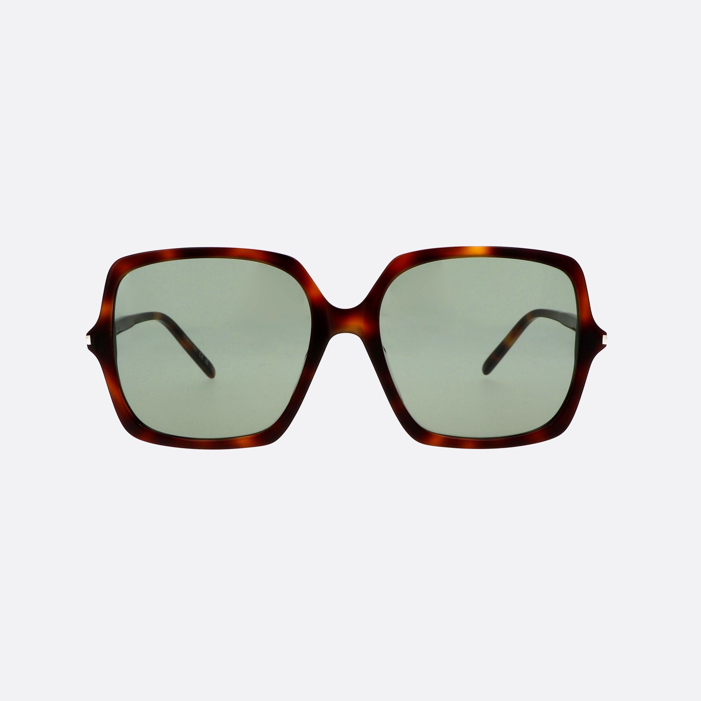Saint 57mm Laurent Corner Angle Havana Geometric Woman Sunglasses - Side View