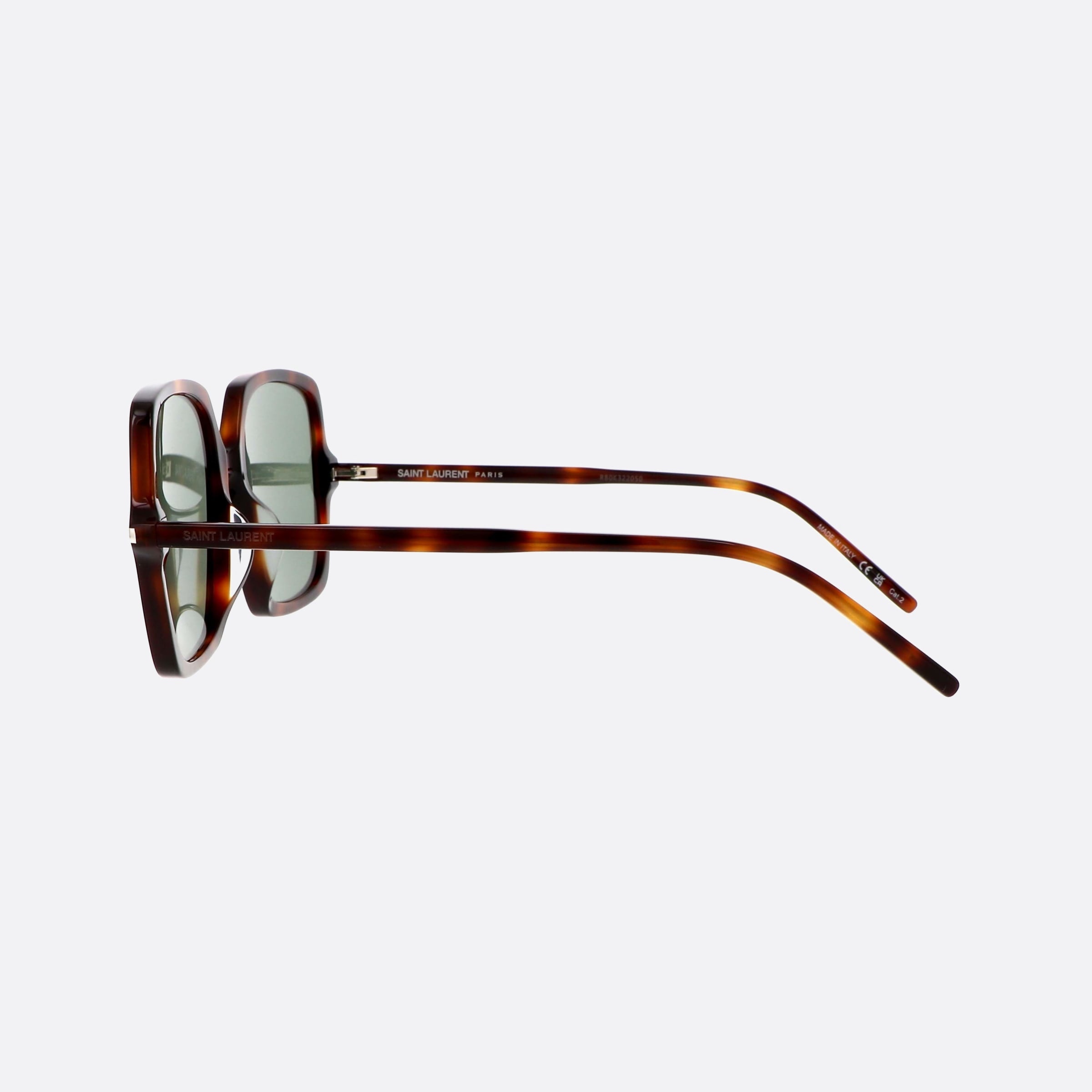 Saint 57mm Laurent Corner Angle Havana Geometric Woman Sunglasses - Detail View