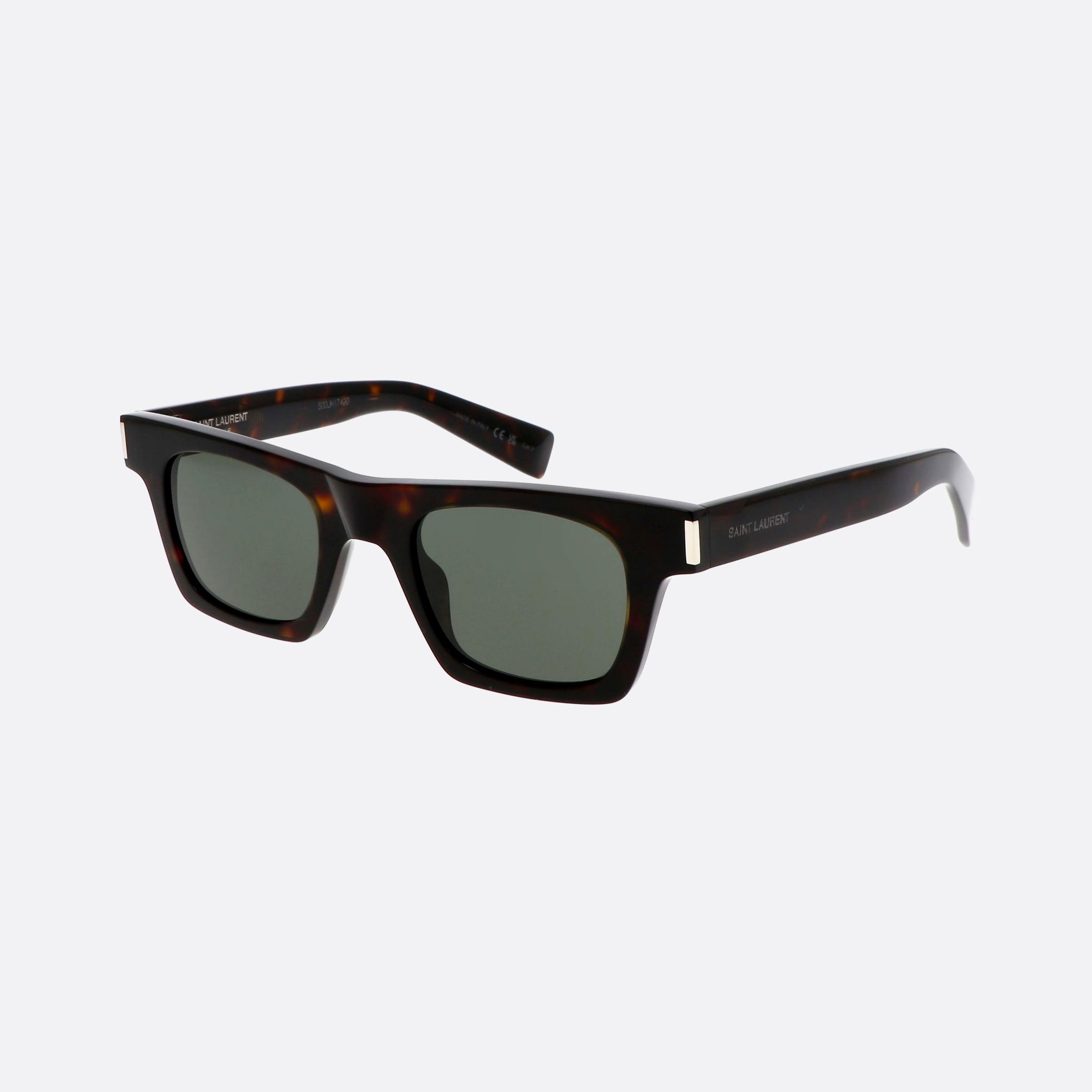Saint 47mm Laurent Corner Angle Tortoise Rectangle Unisex Sunglasses - Main View