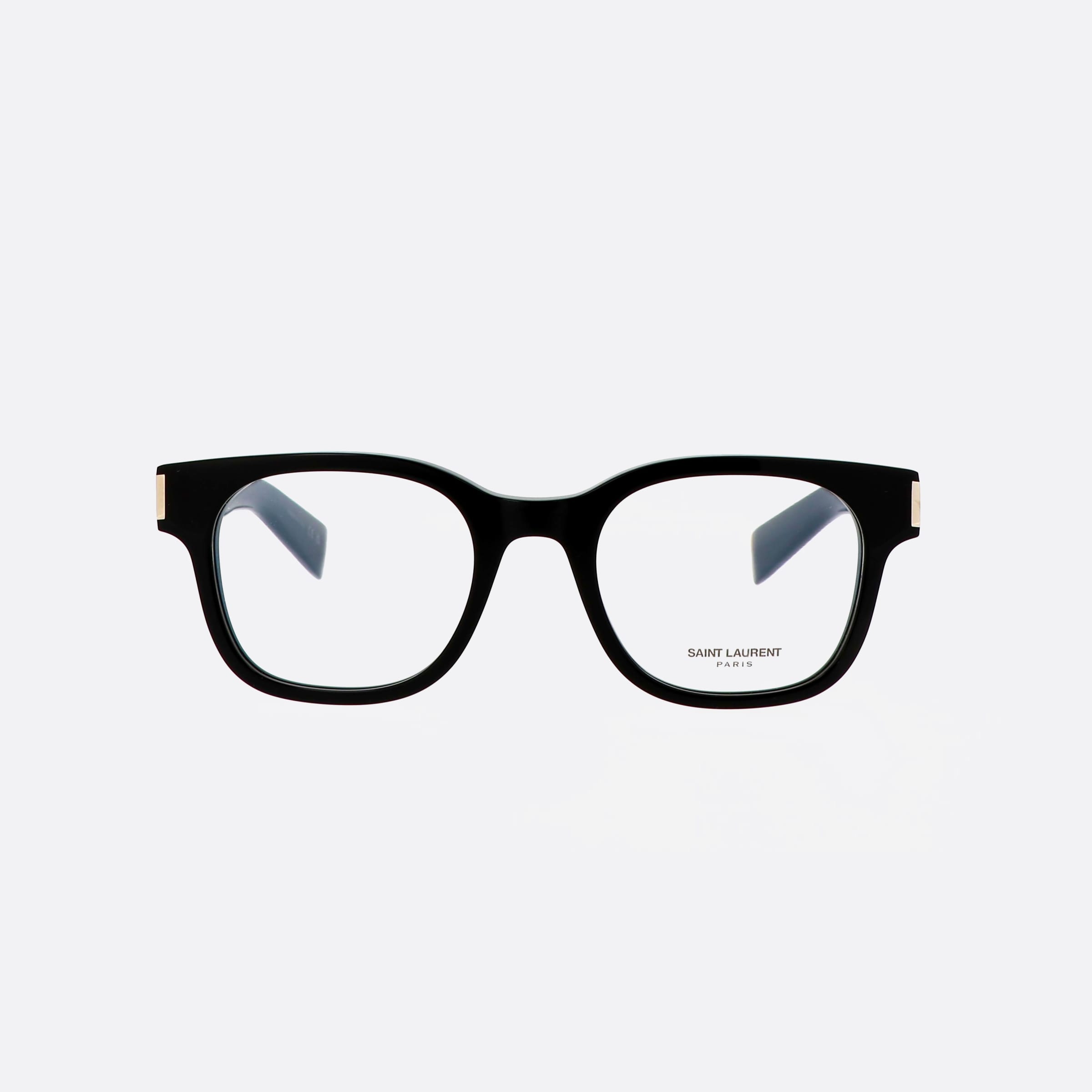 Saint 49mm Laurent Corner Angle Black Squared Women Eyeglasses - Side View