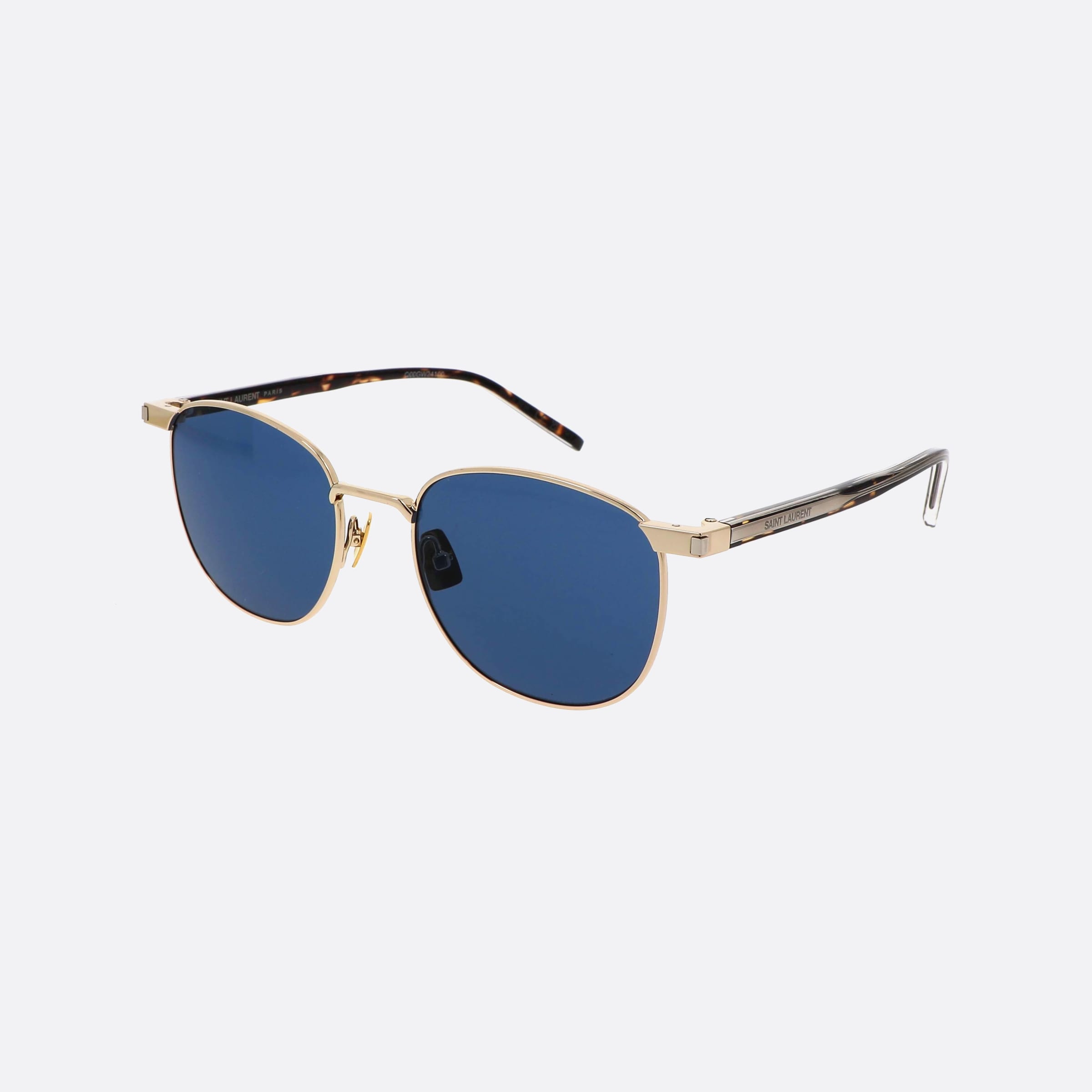 Saint 53mm Laurent Corner Angle Gold Round Unisex Sunglasses - Main View