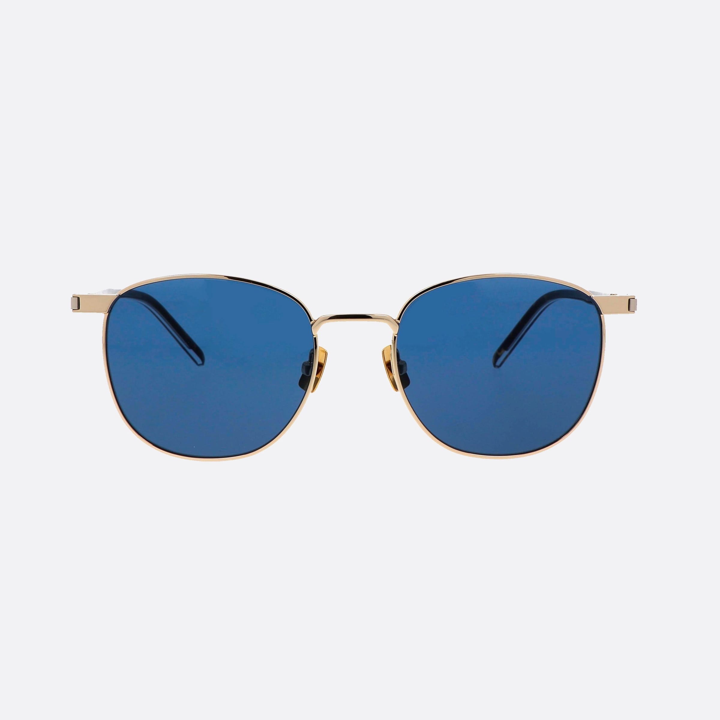 Saint 53mm Laurent Corner Angle Gold Round Unisex Sunglasses - Side View