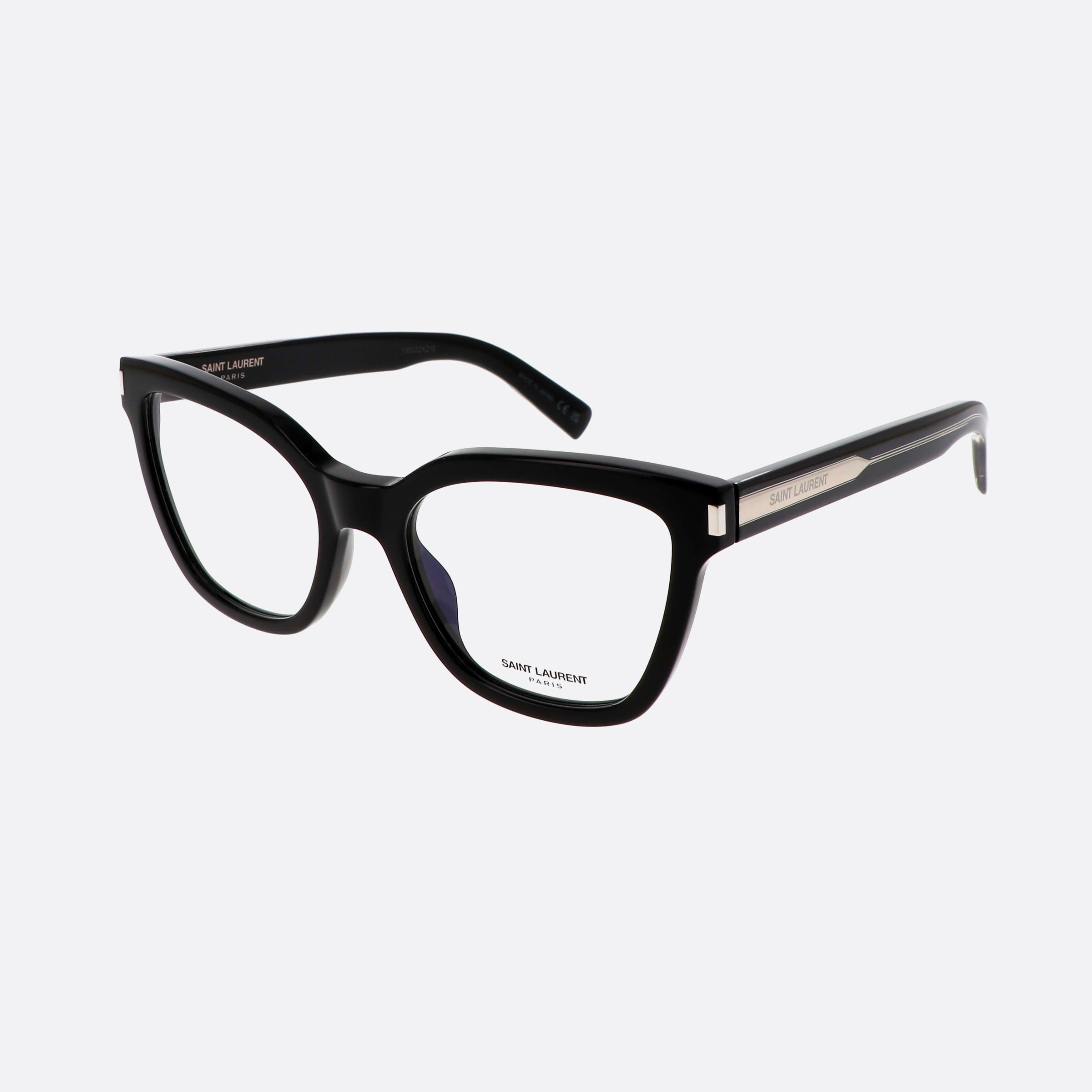 Saint 54mm Laurent Corner Angle Black Cat Eye Woman Eyeglasses - Main View