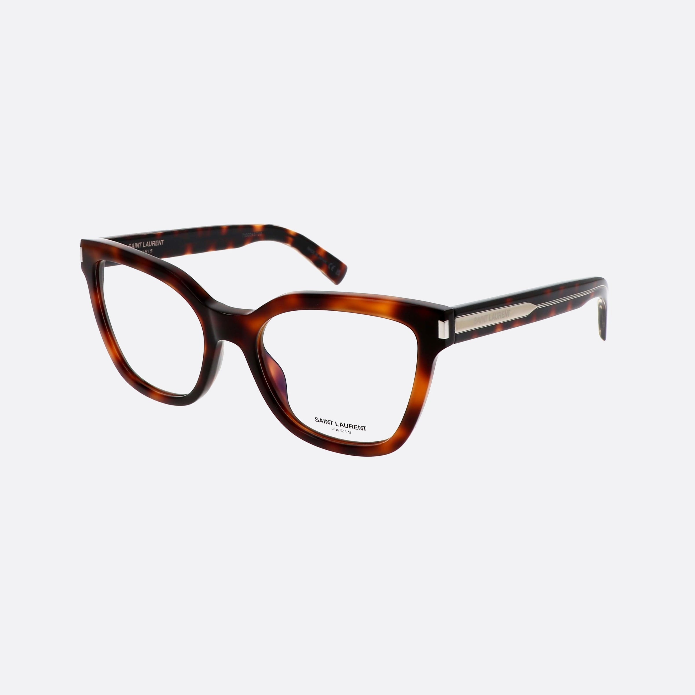 Saint 54mm Laurent Corner Angle Havana Cat Eye Woman Eyeglasses - Main View