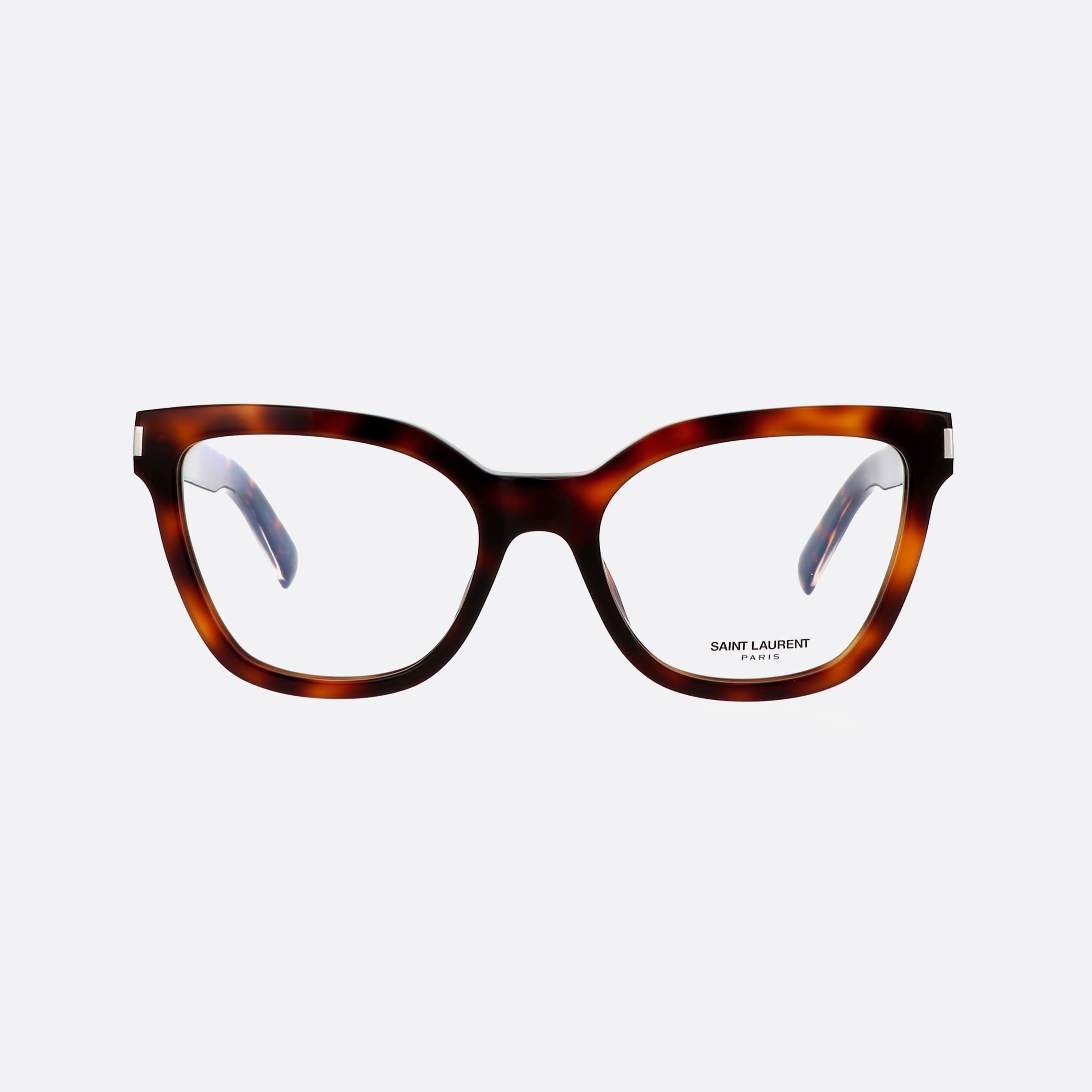Saint 54mm Laurent Corner Angle Havana Cat Eye Woman Eyeglasses - Side View