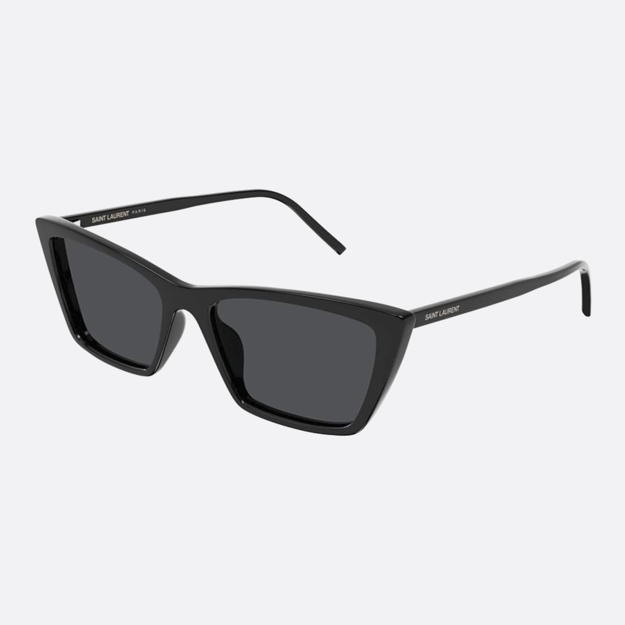 Saint 54mm Laurent Mica Thin Sun Black Squared Woman Sunglasses - Side View