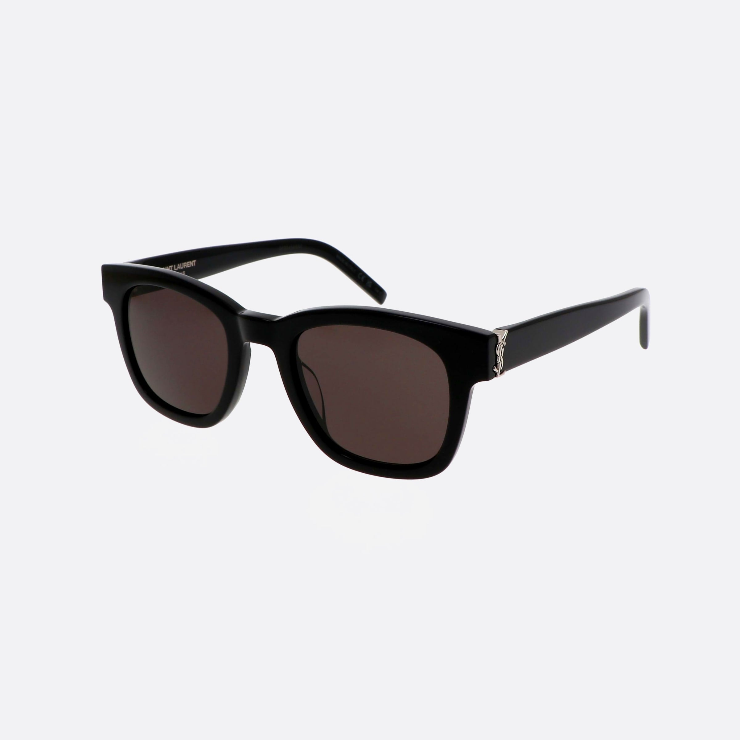 Saint 49mm Laurent Monogram M124 Black Square Unisex Sunglasses - Main View